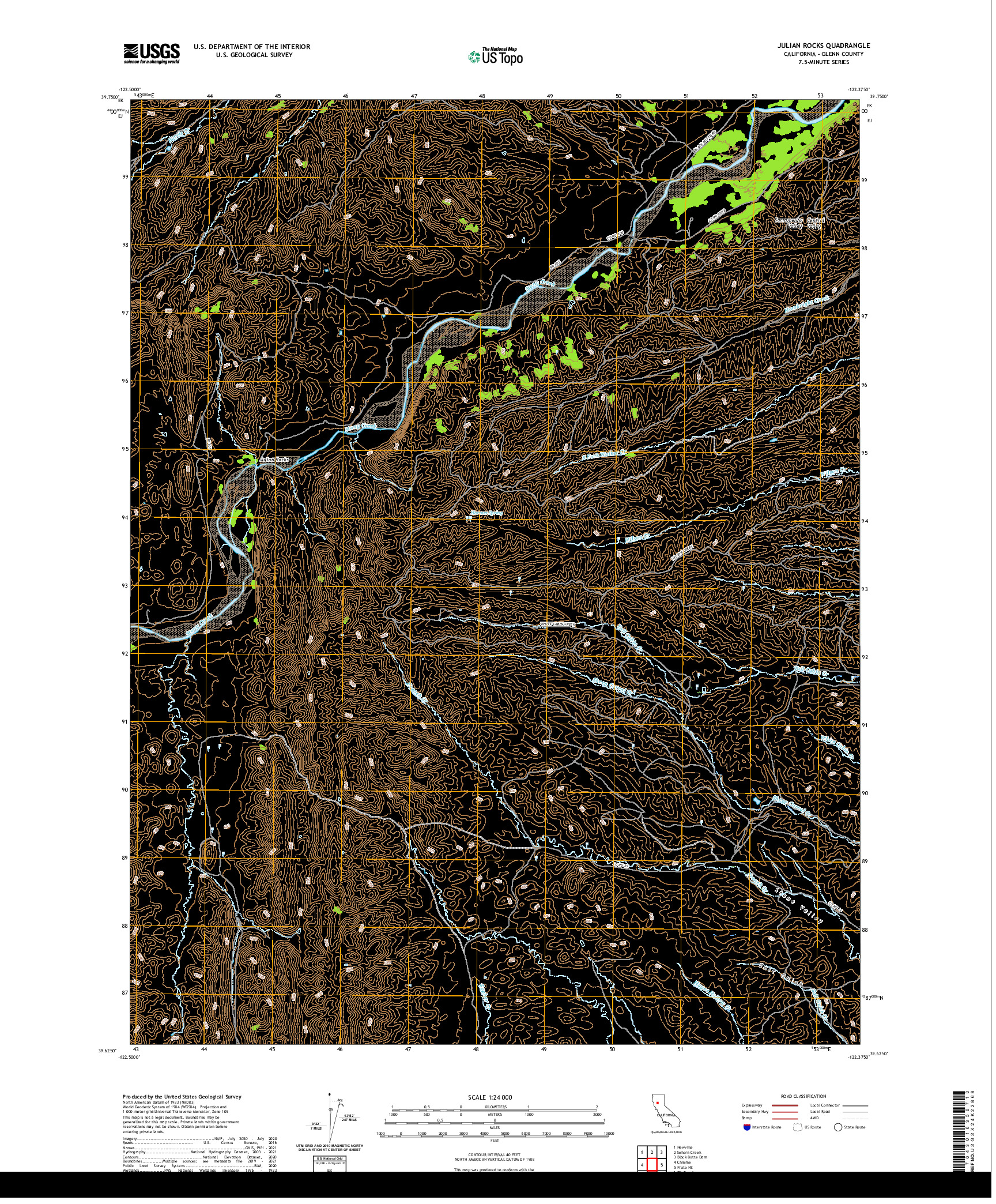 US TOPO 7.5-MINUTE MAP FOR JULIAN ROCKS, CA