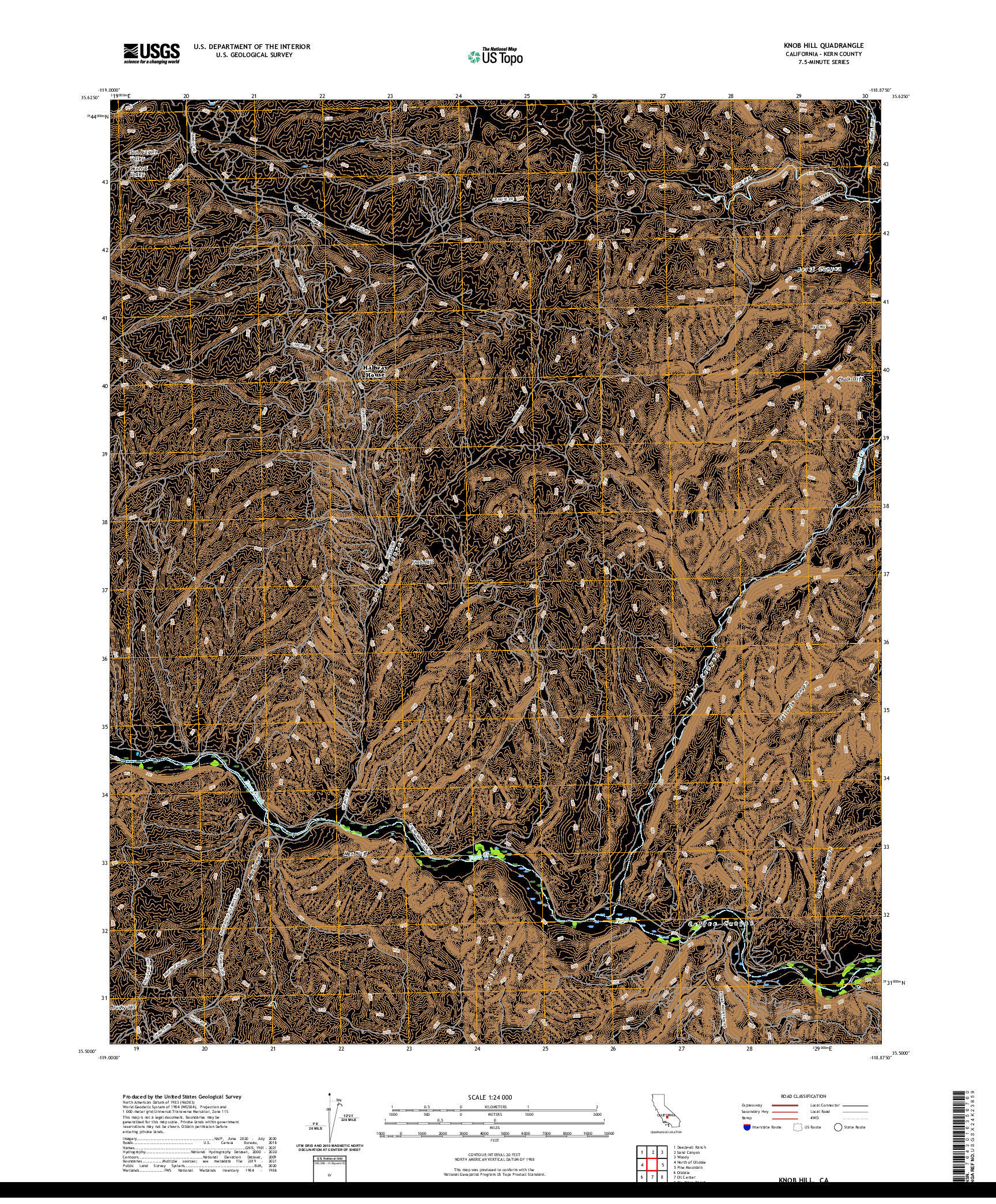 US TOPO 7.5-MINUTE MAP FOR KNOB HILL, CA