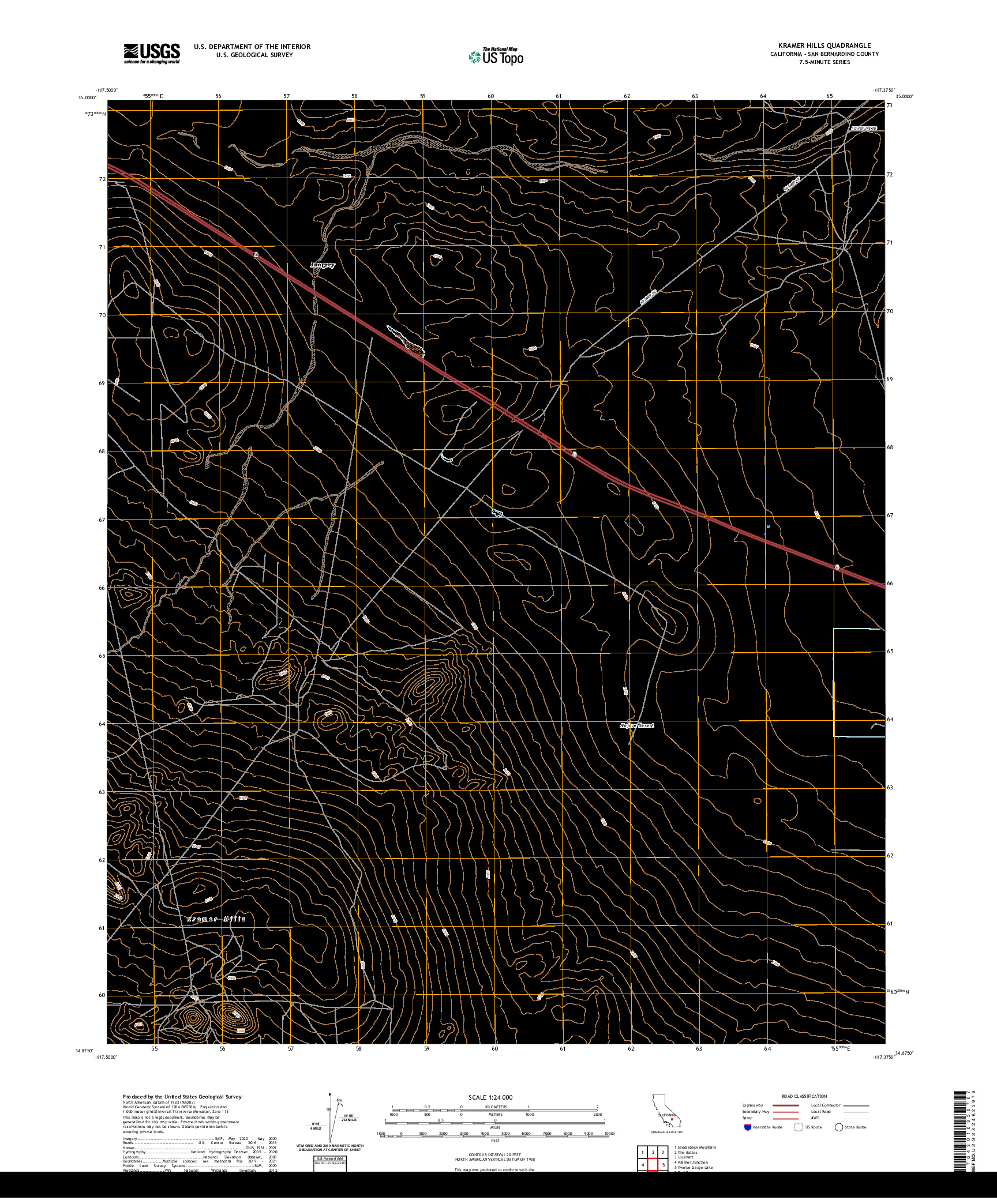 US TOPO 7.5-MINUTE MAP FOR KRAMER HILLS, CA