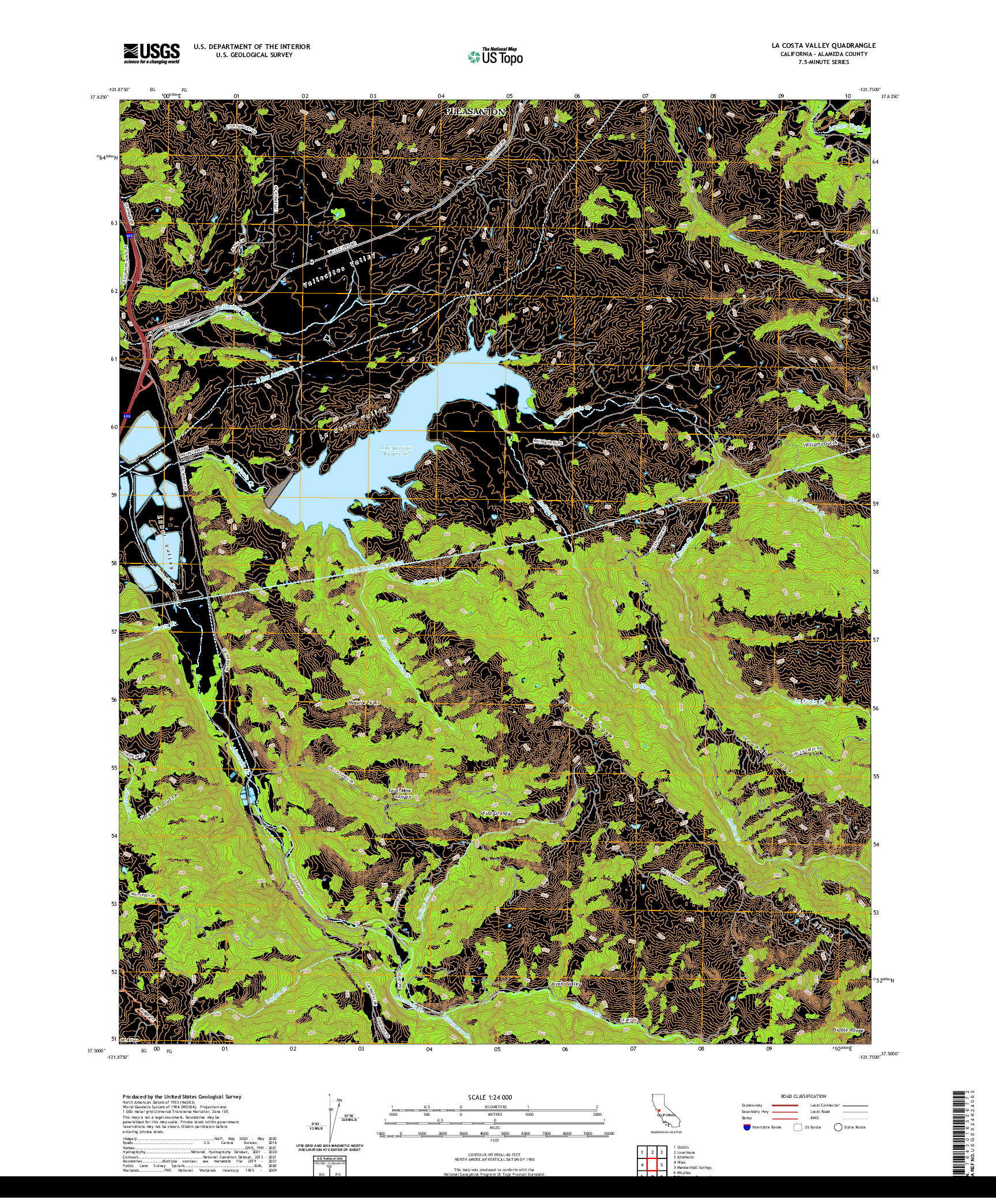 US TOPO 7.5-MINUTE MAP FOR LA COSTA VALLEY, CA