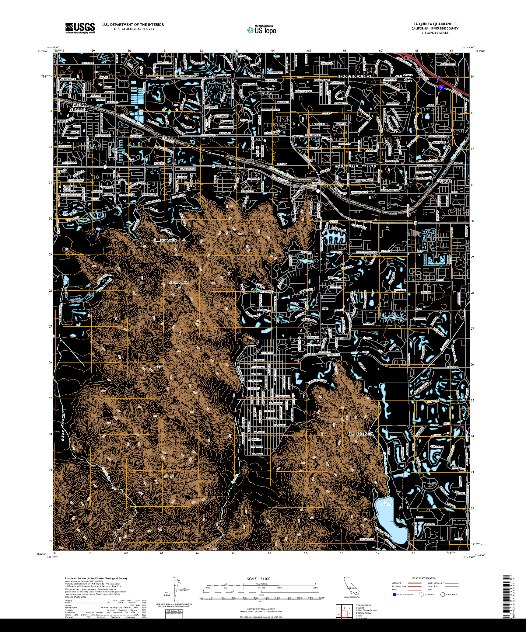 US TOPO 7.5-MINUTE MAP FOR LA QUINTA, CA