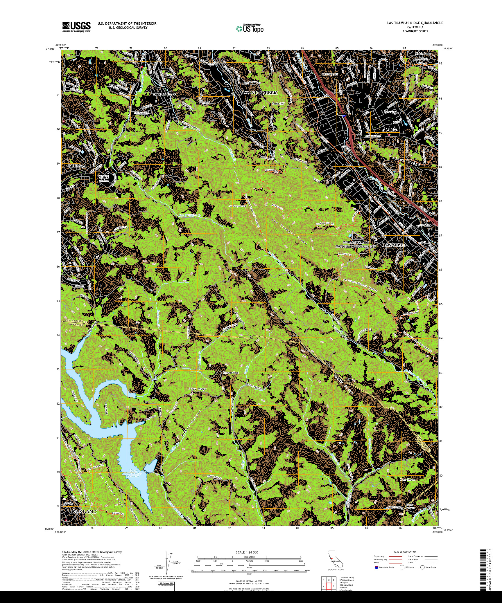 US TOPO 7.5-MINUTE MAP FOR LAS TRAMPAS RIDGE, CA