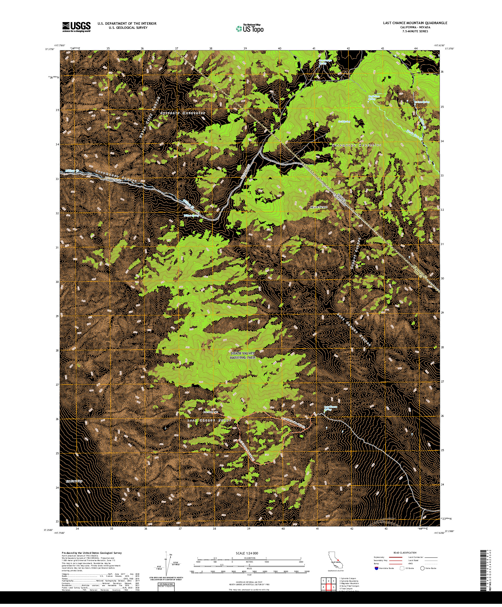 US TOPO 7.5-MINUTE MAP FOR LAST CHANCE MOUNTAIN, CA,NV