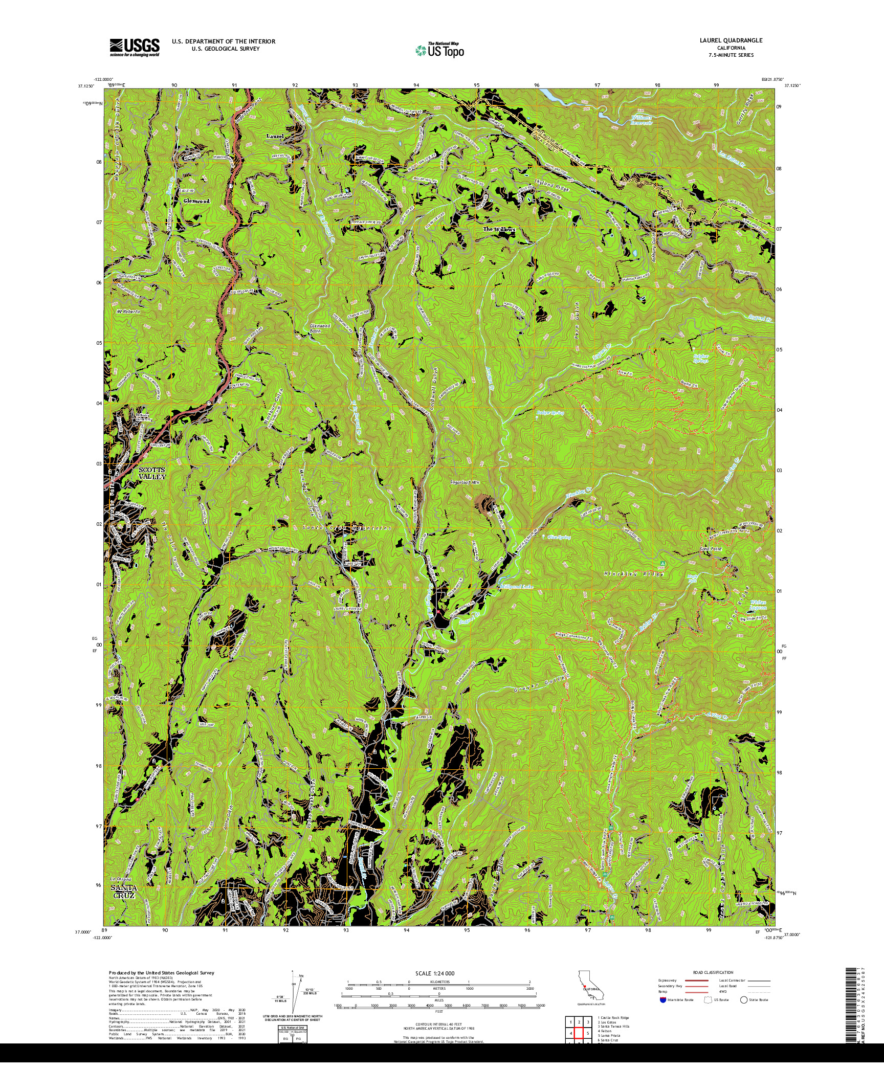 US TOPO 7.5-MINUTE MAP FOR LAUREL, CA