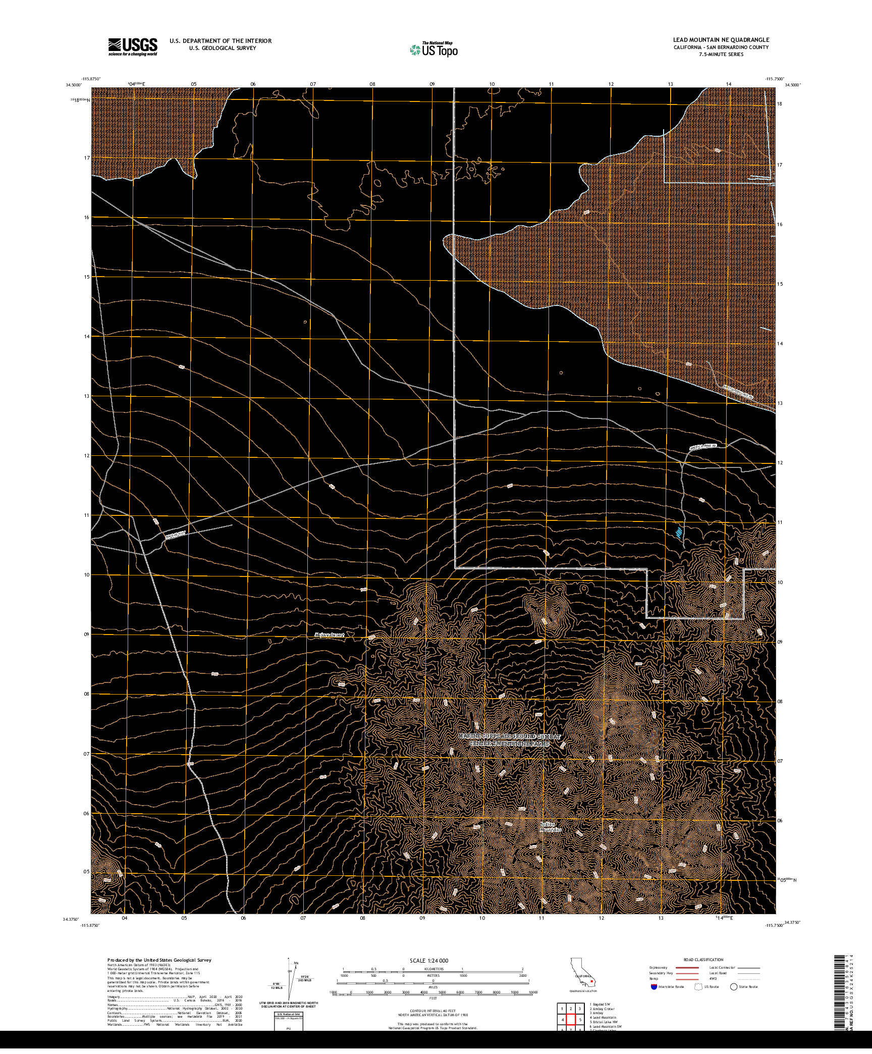 US TOPO 7.5-MINUTE MAP FOR LEAD MOUNTAIN NE, CA