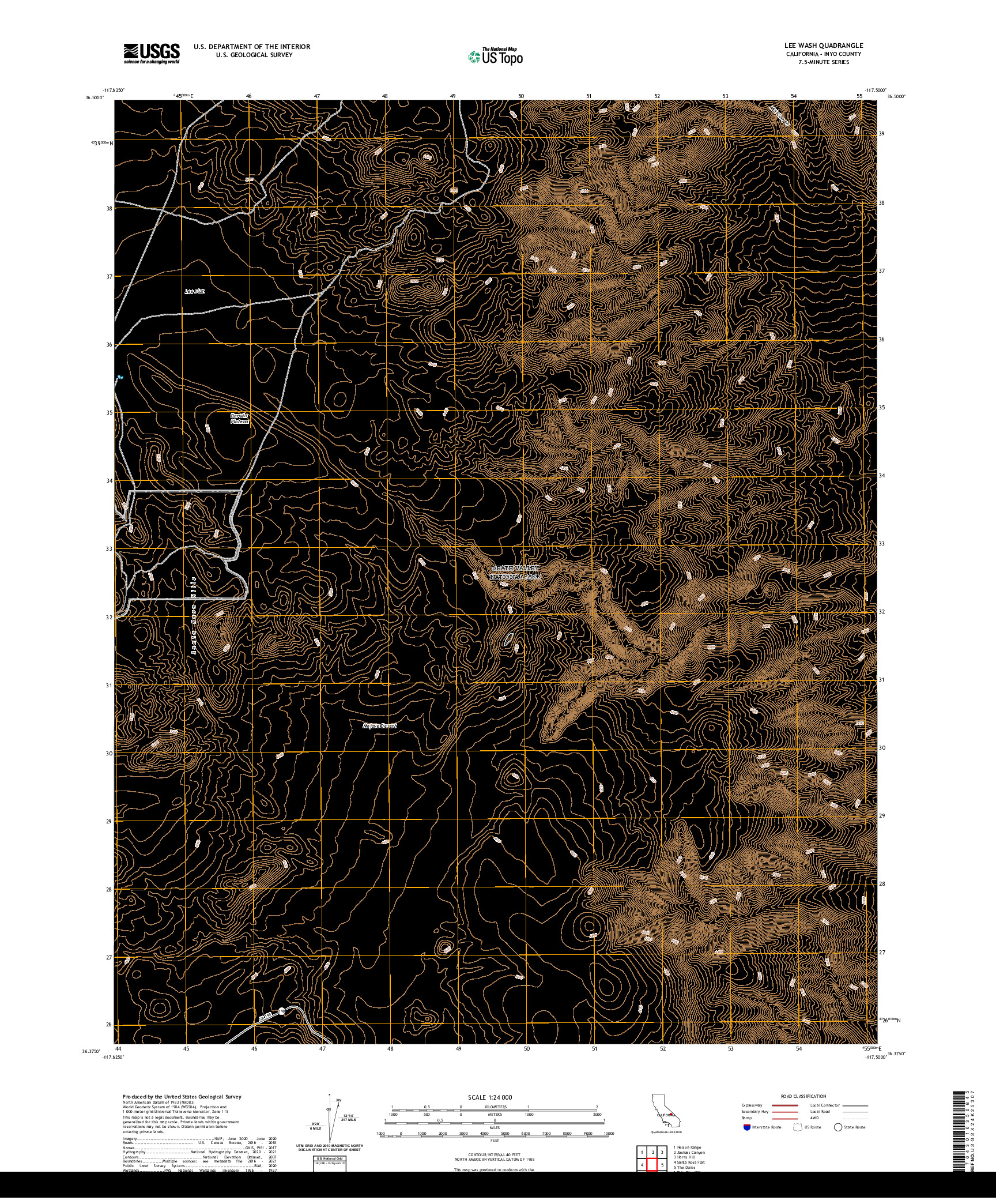 US TOPO 7.5-MINUTE MAP FOR LEE WASH, CA