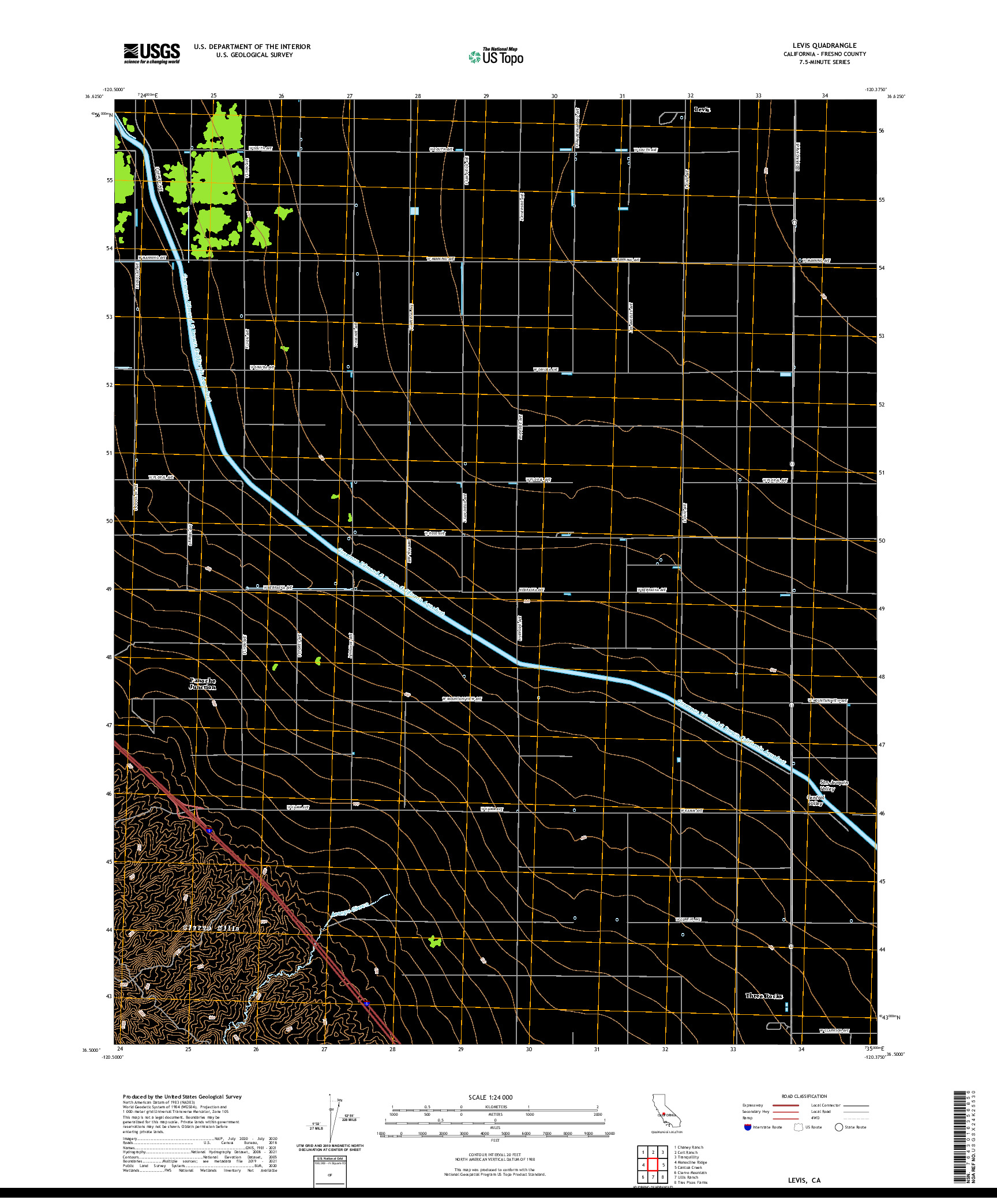 US TOPO 7.5-MINUTE MAP FOR LEVIS, CA