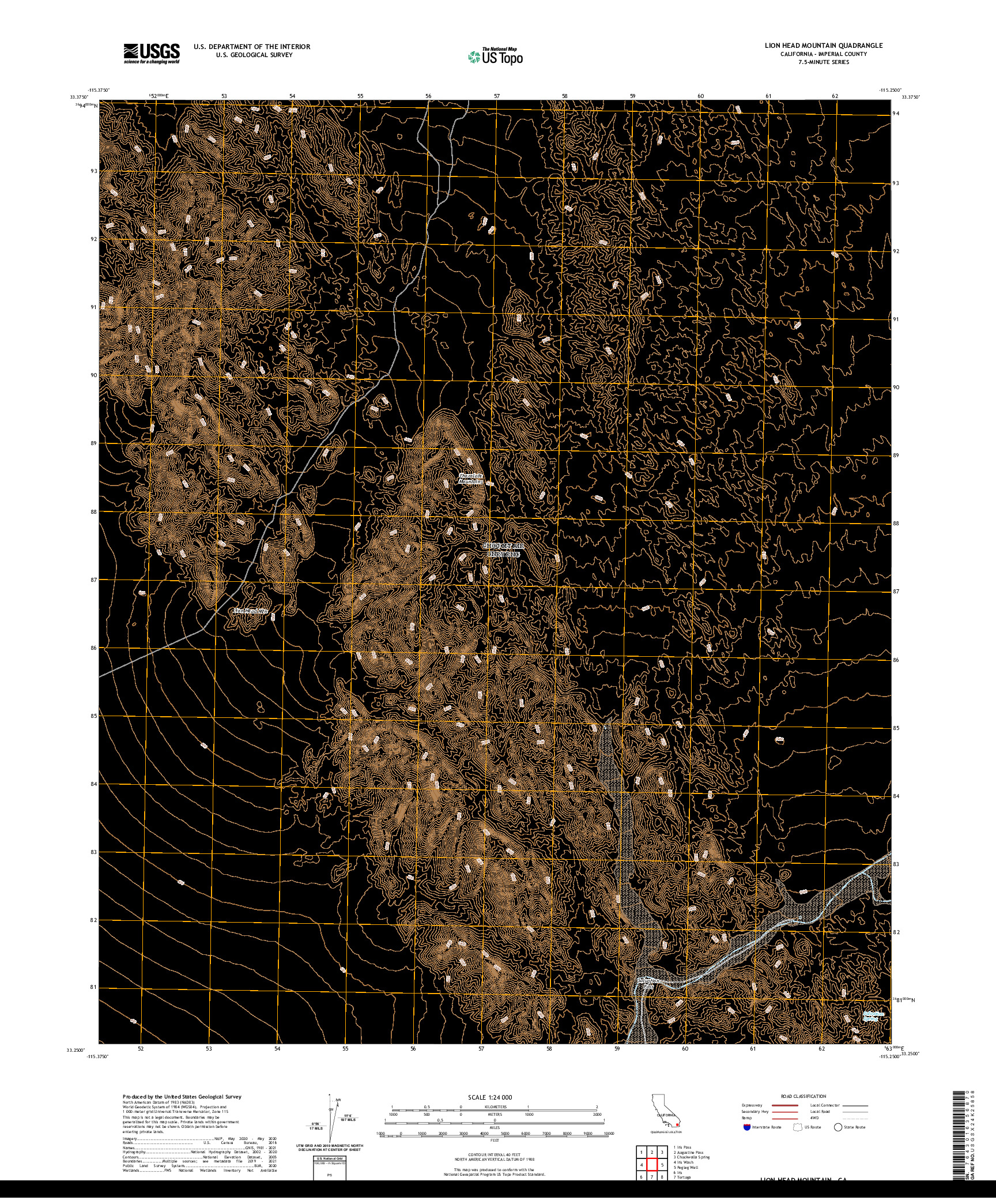 US TOPO 7.5-MINUTE MAP FOR LION HEAD MOUNTAIN, CA