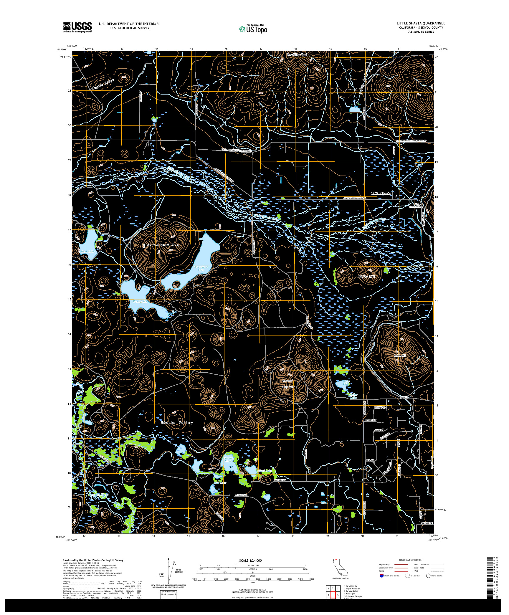 US TOPO 7.5-MINUTE MAP FOR LITTLE SHASTA, CA