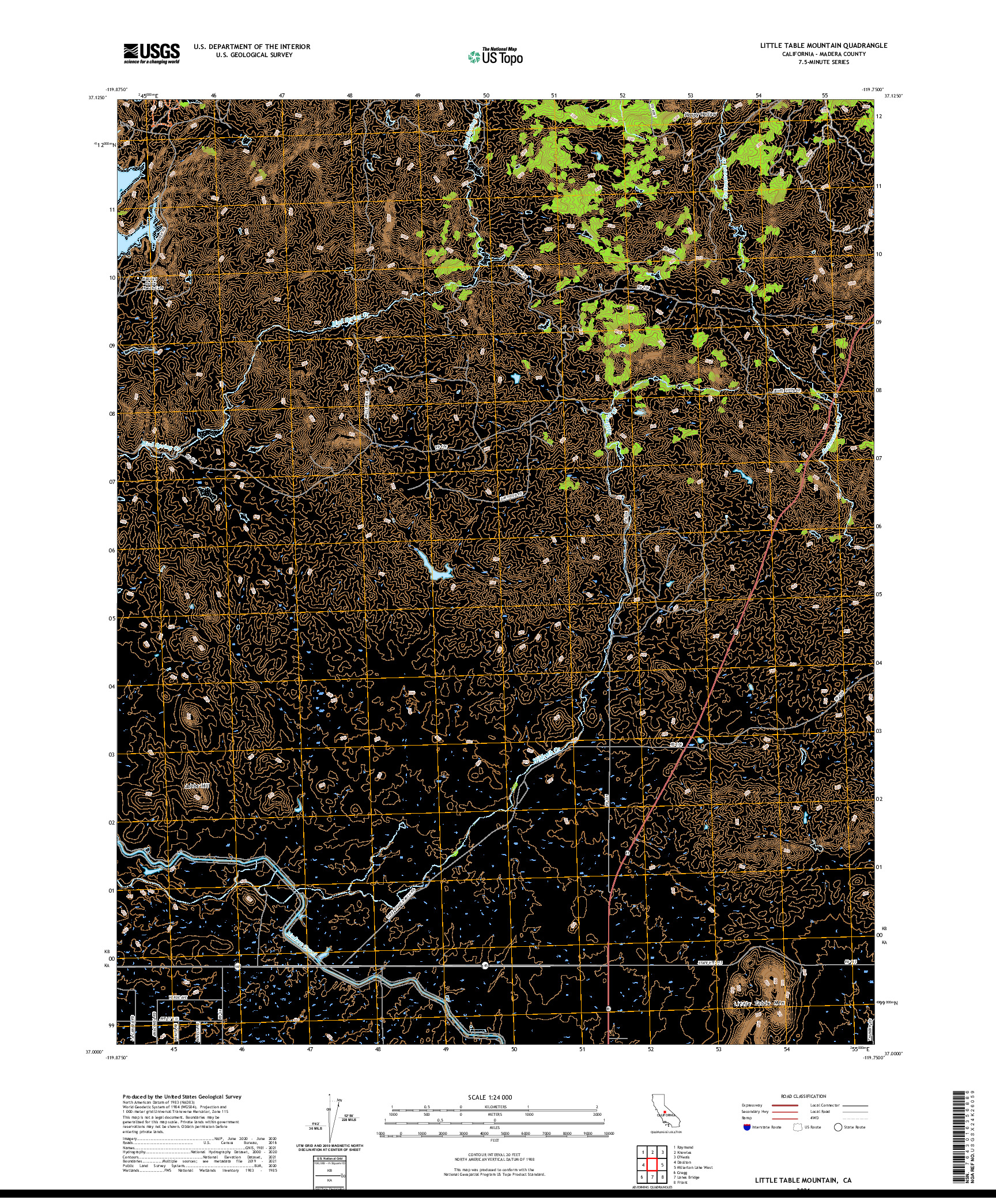 US TOPO 7.5-MINUTE MAP FOR LITTLE TABLE MOUNTAIN, CA