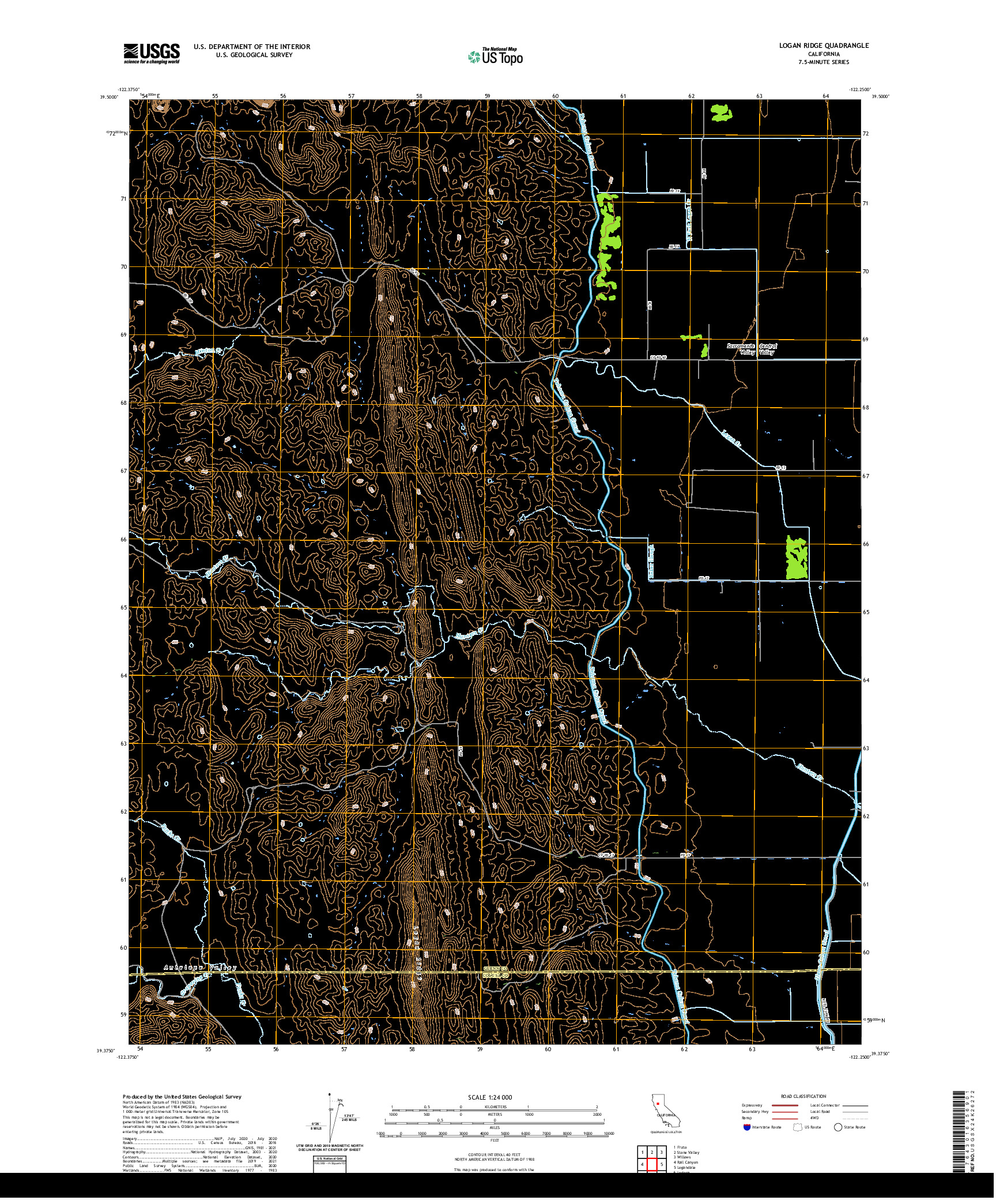 US TOPO 7.5-MINUTE MAP FOR LOGAN RIDGE, CA