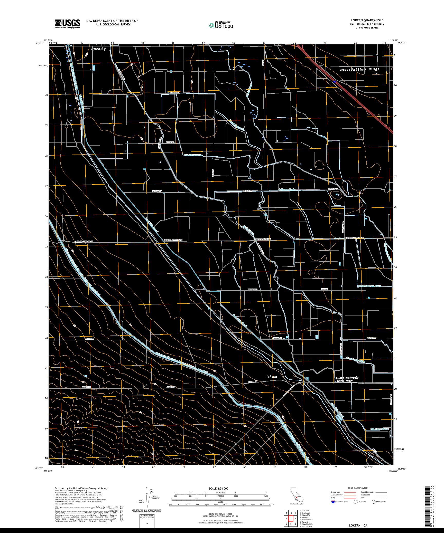 US TOPO 7.5-MINUTE MAP FOR LOKERN, CA