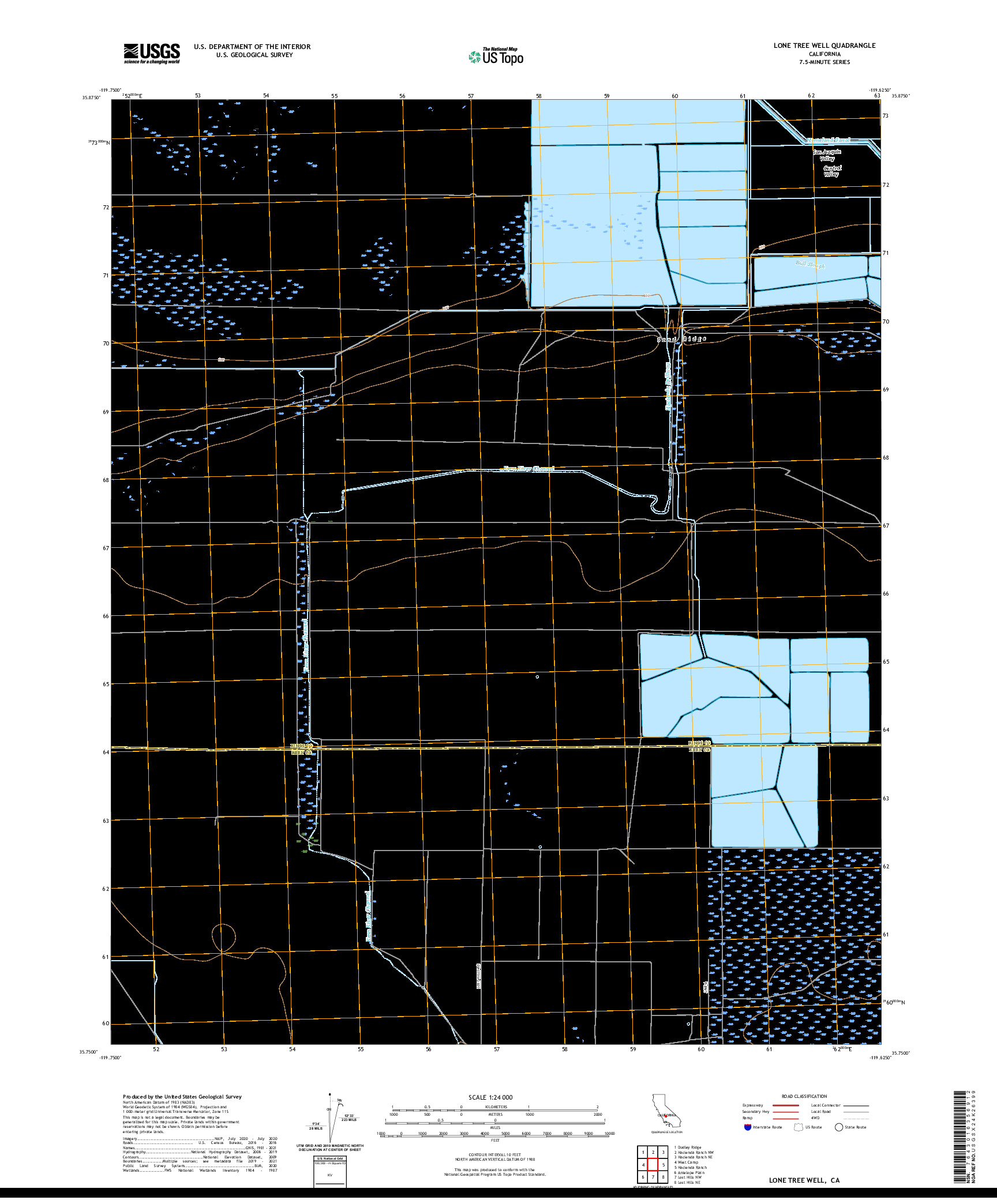 US TOPO 7.5-MINUTE MAP FOR LONE TREE WELL, CA