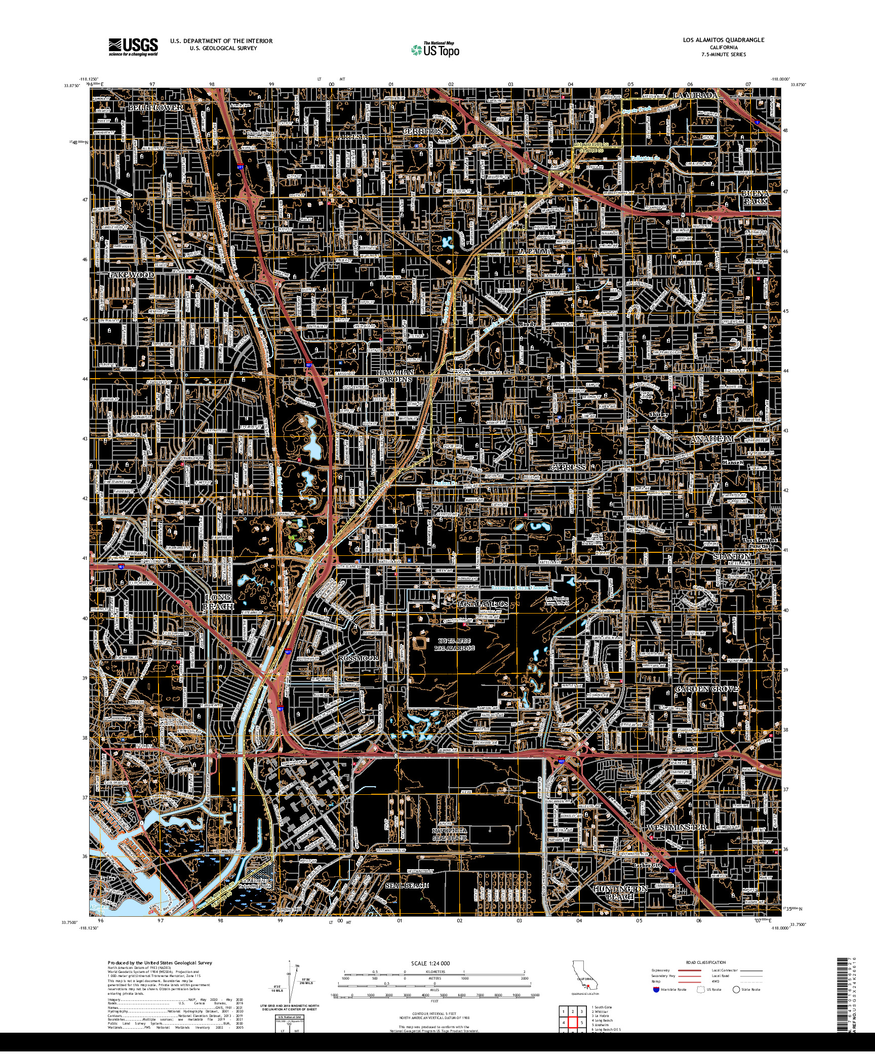 US TOPO 7.5-MINUTE MAP FOR LOS ALAMITOS, CA