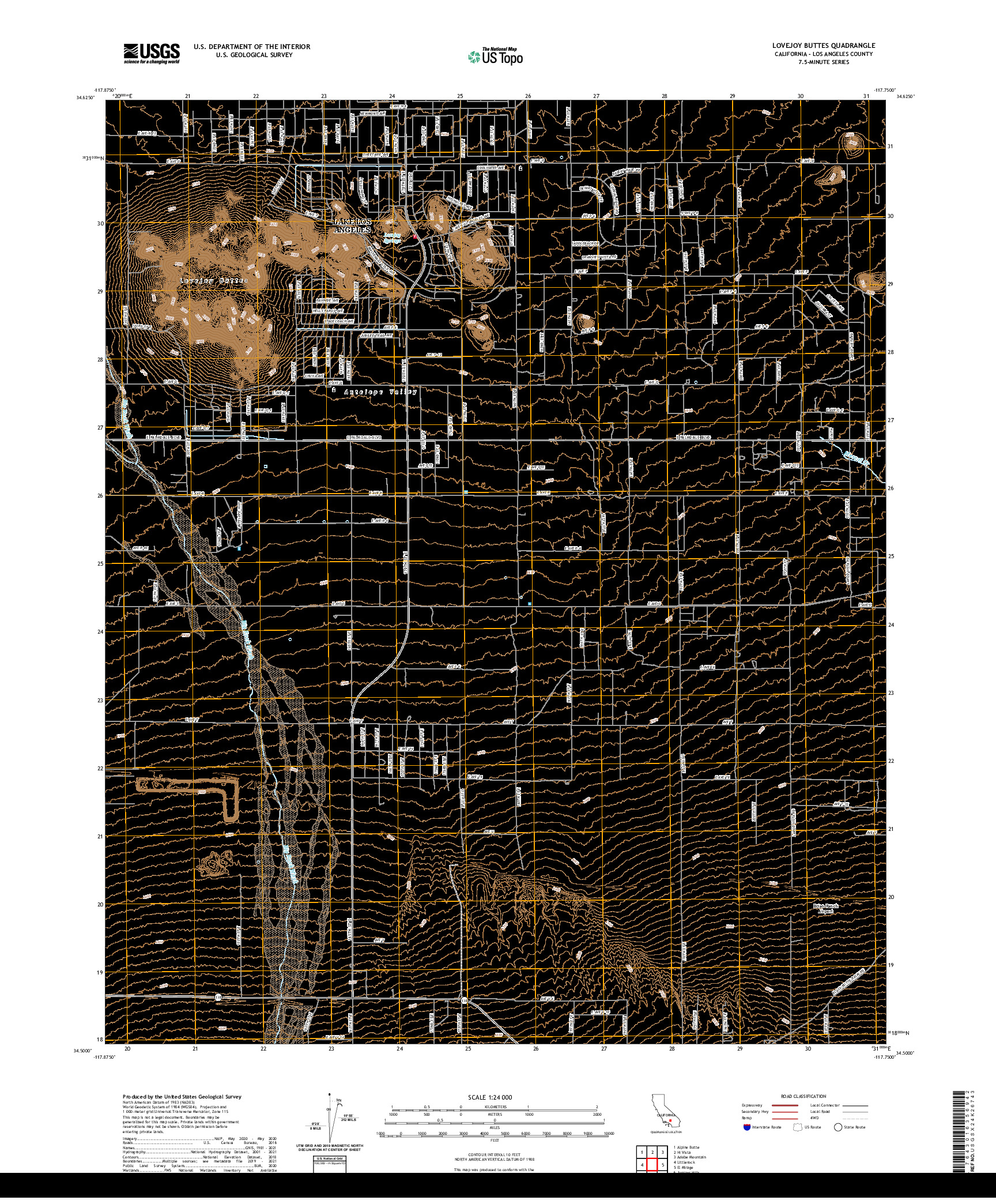 US TOPO 7.5-MINUTE MAP FOR LOVEJOY BUTTES, CA