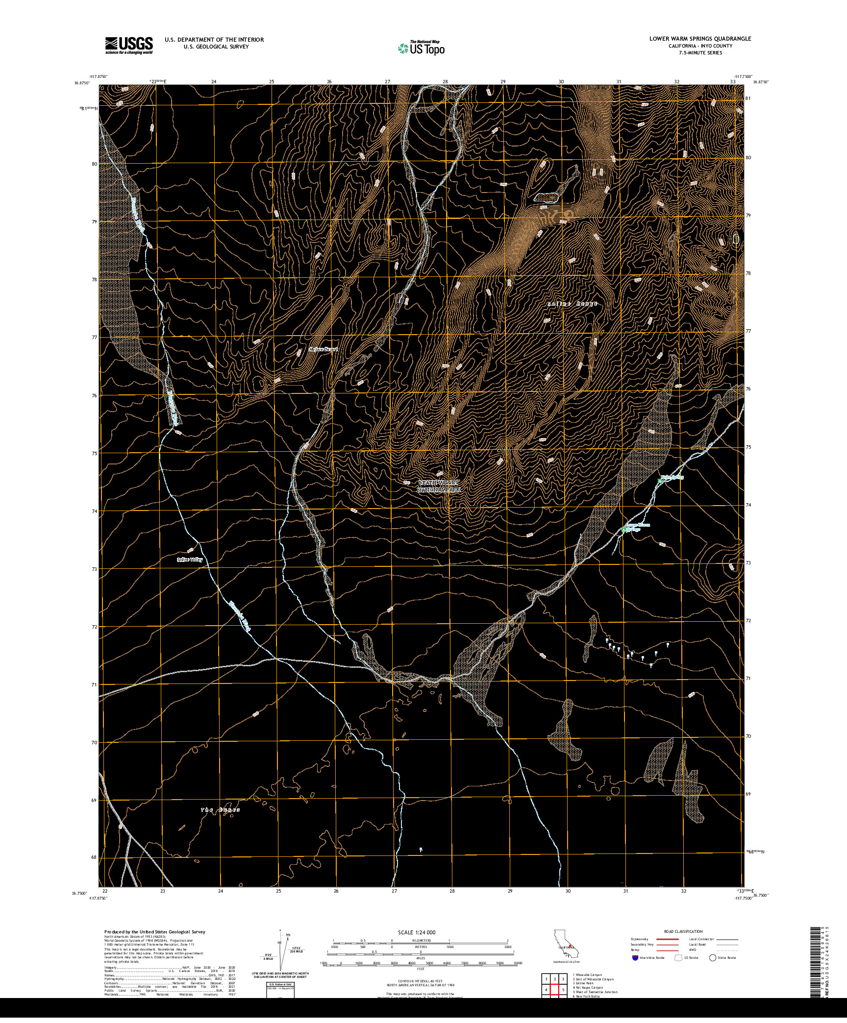 US TOPO 7.5-MINUTE MAP FOR LOWER WARM SPRINGS, CA