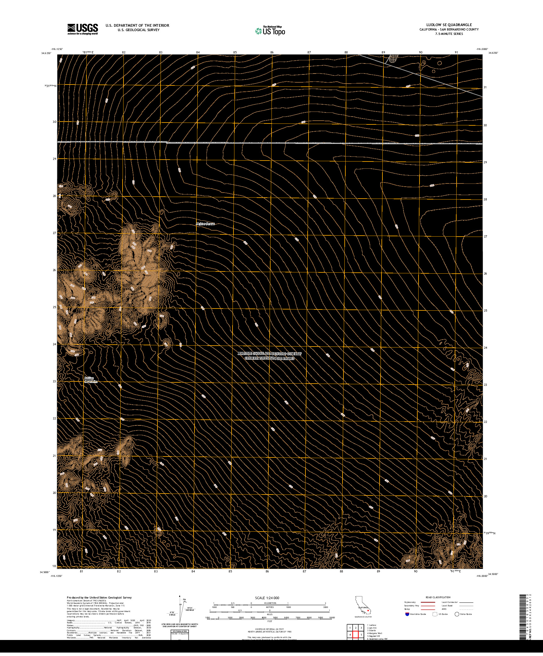 US TOPO 7.5-MINUTE MAP FOR LUDLOW SE, CA