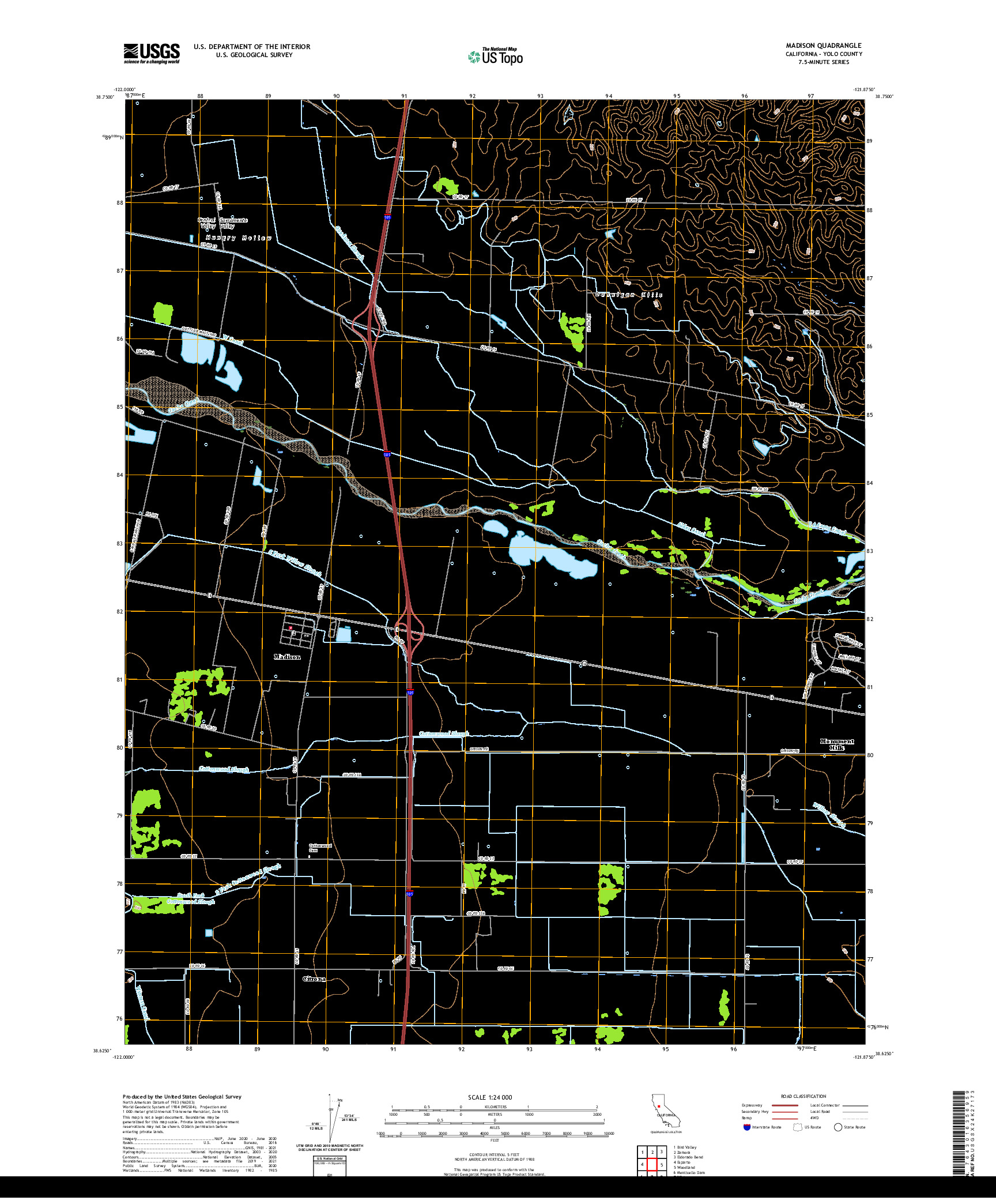 US TOPO 7.5-MINUTE MAP FOR MADISON, CA