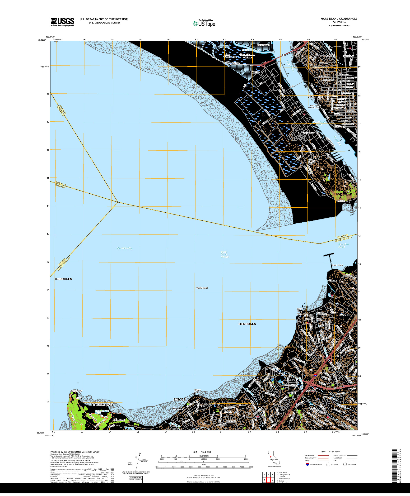 US TOPO 7.5-MINUTE MAP FOR MARE ISLAND, CA