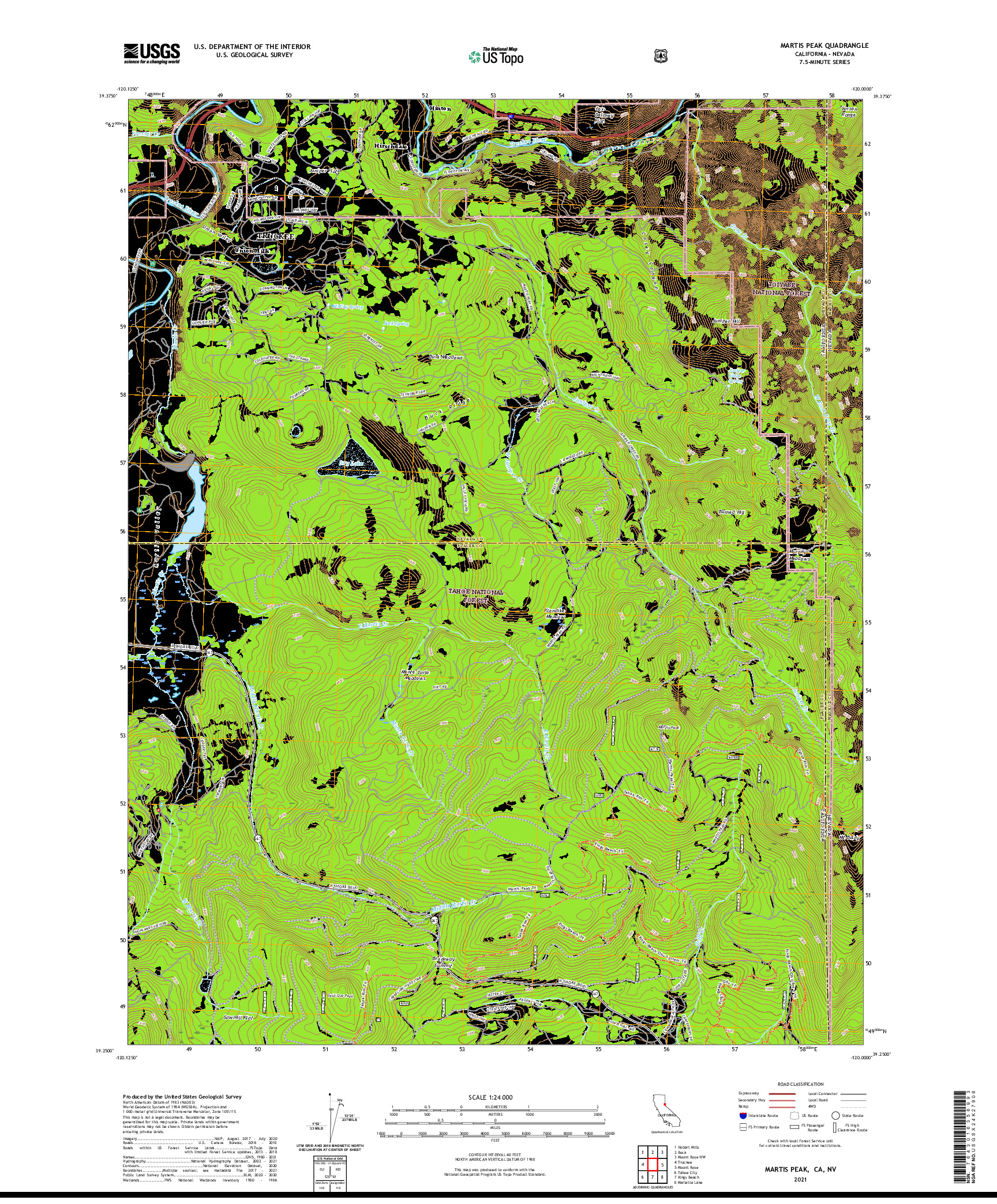 US TOPO 7.5-MINUTE MAP FOR MARTIS PEAK, CA,NV