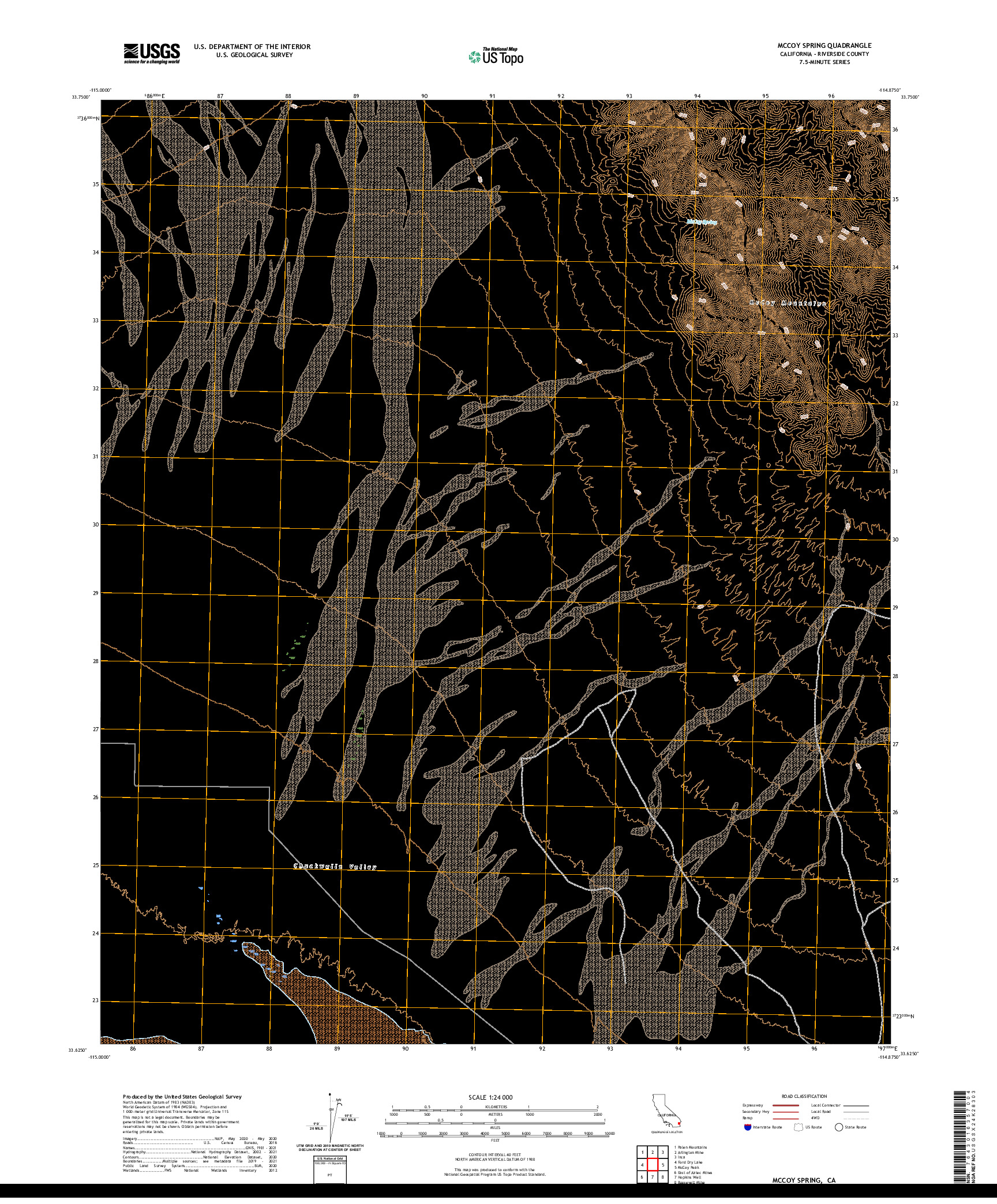 US TOPO 7.5-MINUTE MAP FOR MCCOY SPRING, CA