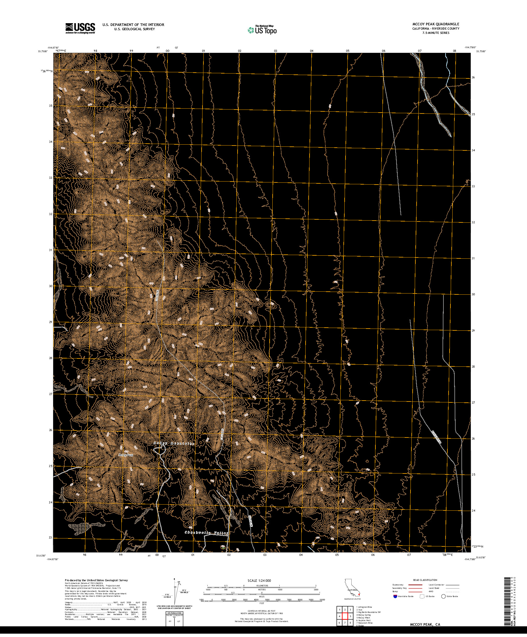 US TOPO 7.5-MINUTE MAP FOR MCCOY PEAK, CA