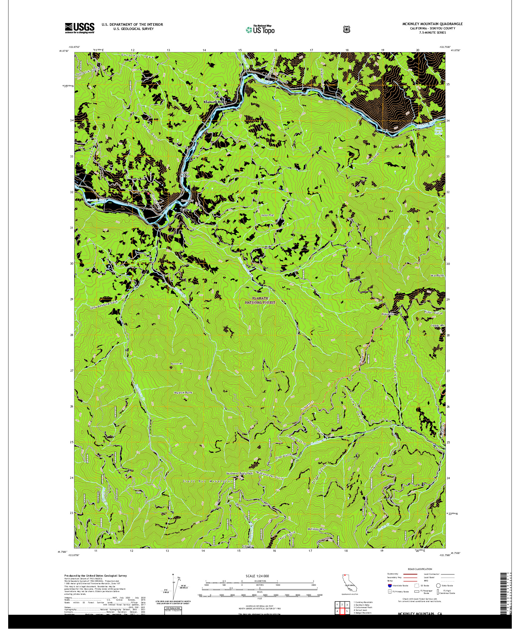 US TOPO 7.5-MINUTE MAP FOR MCKINLEY MOUNTAIN, CA