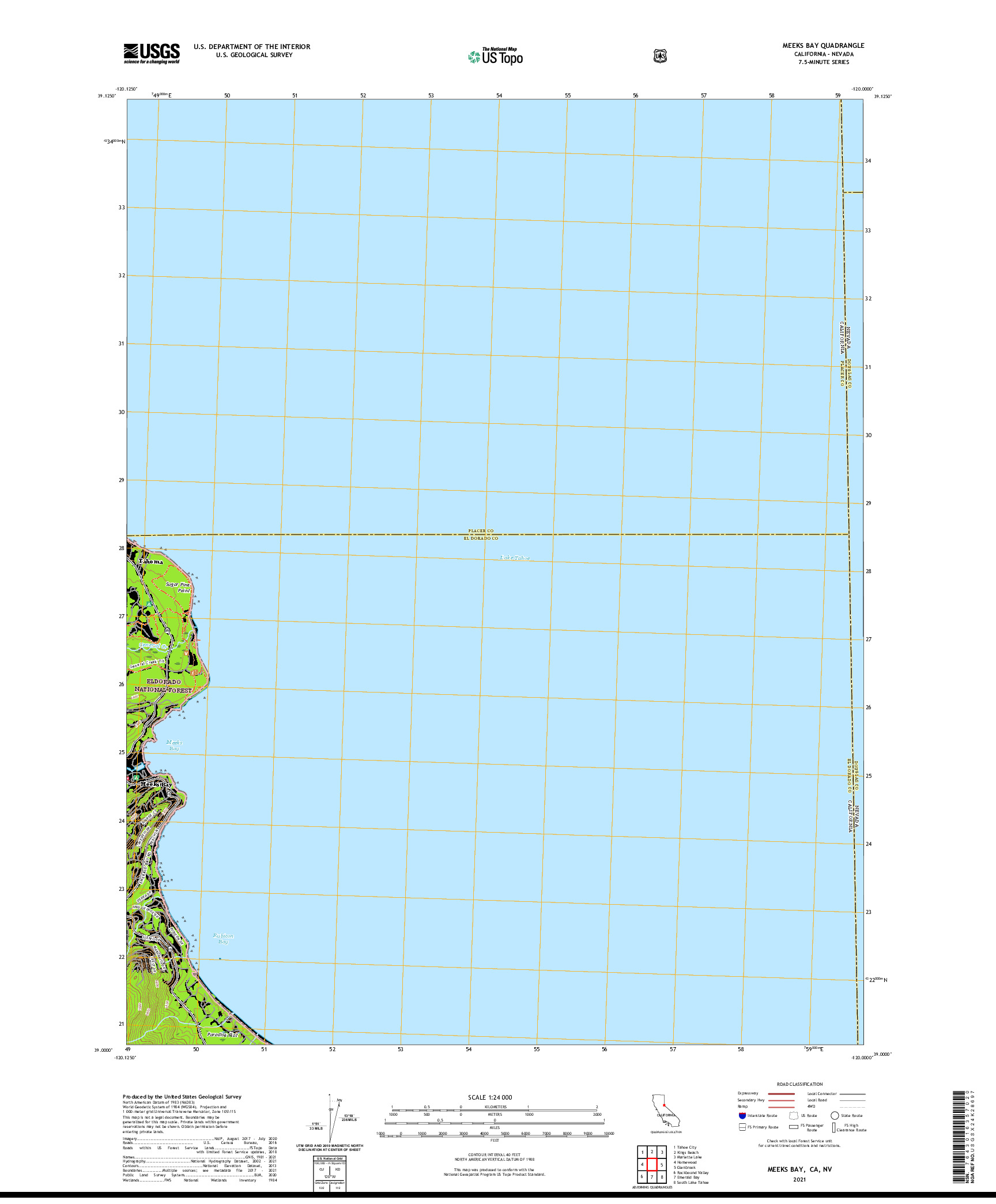 US TOPO 7.5-MINUTE MAP FOR MEEKS BAY, CA,NV