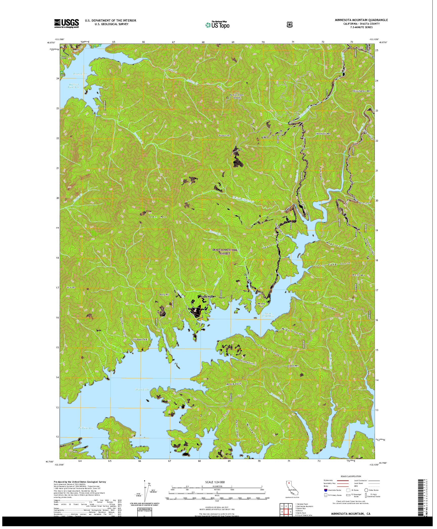 US TOPO 7.5-MINUTE MAP FOR MINNESOTA MOUNTAIN, CA