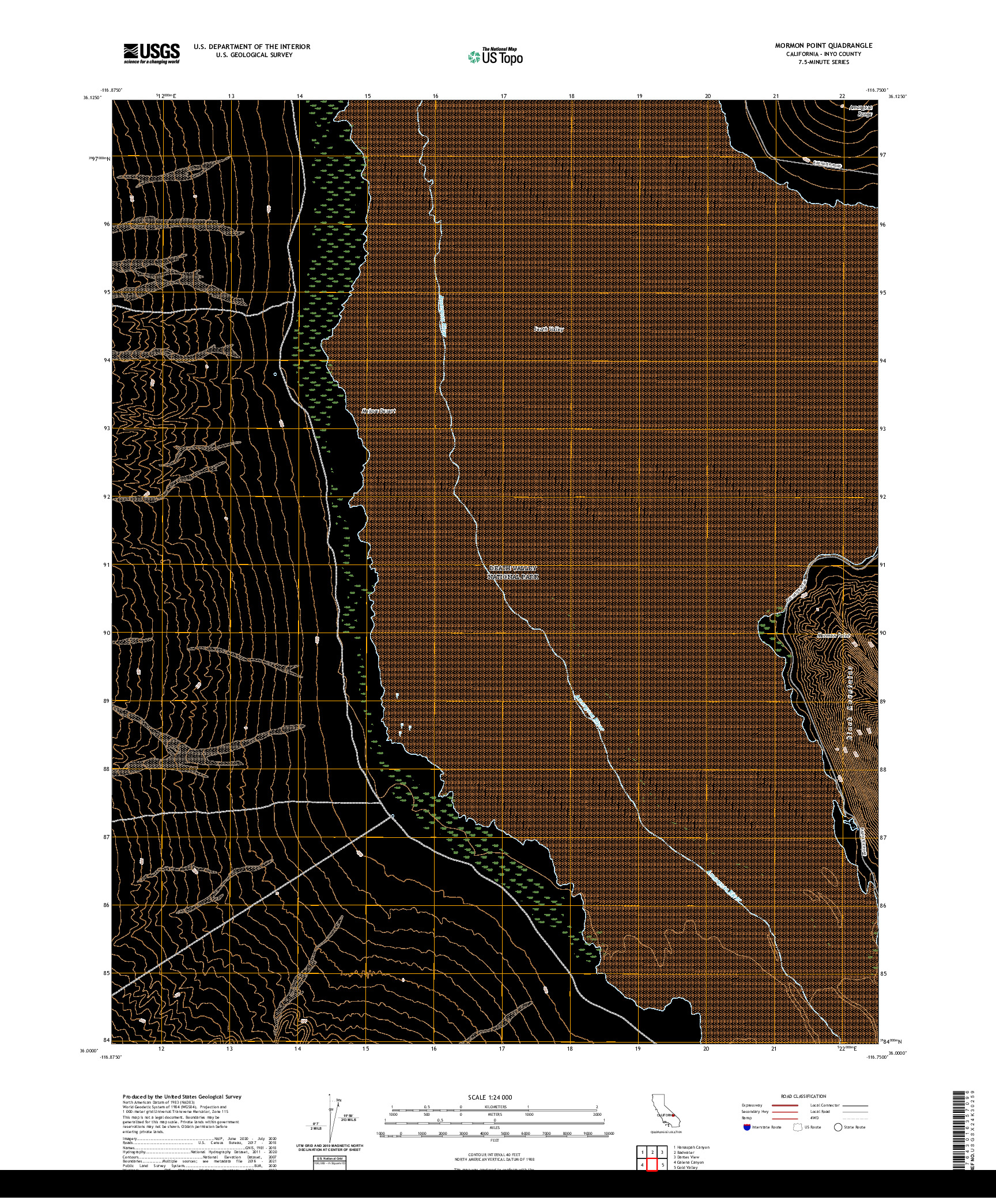US TOPO 7.5-MINUTE MAP FOR MORMON POINT, CA