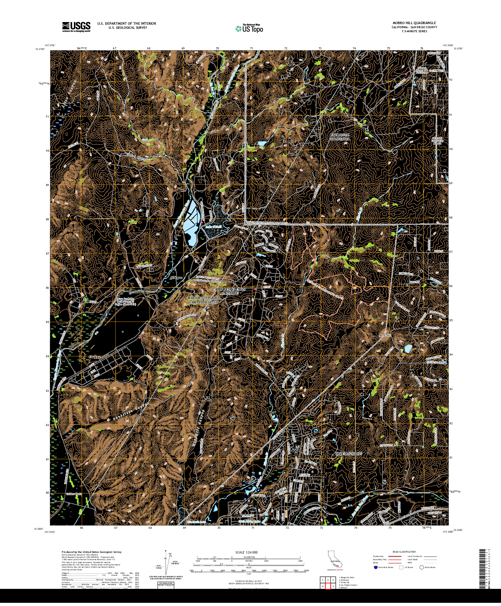 US TOPO 7.5-MINUTE MAP FOR MORRO HILL, CA