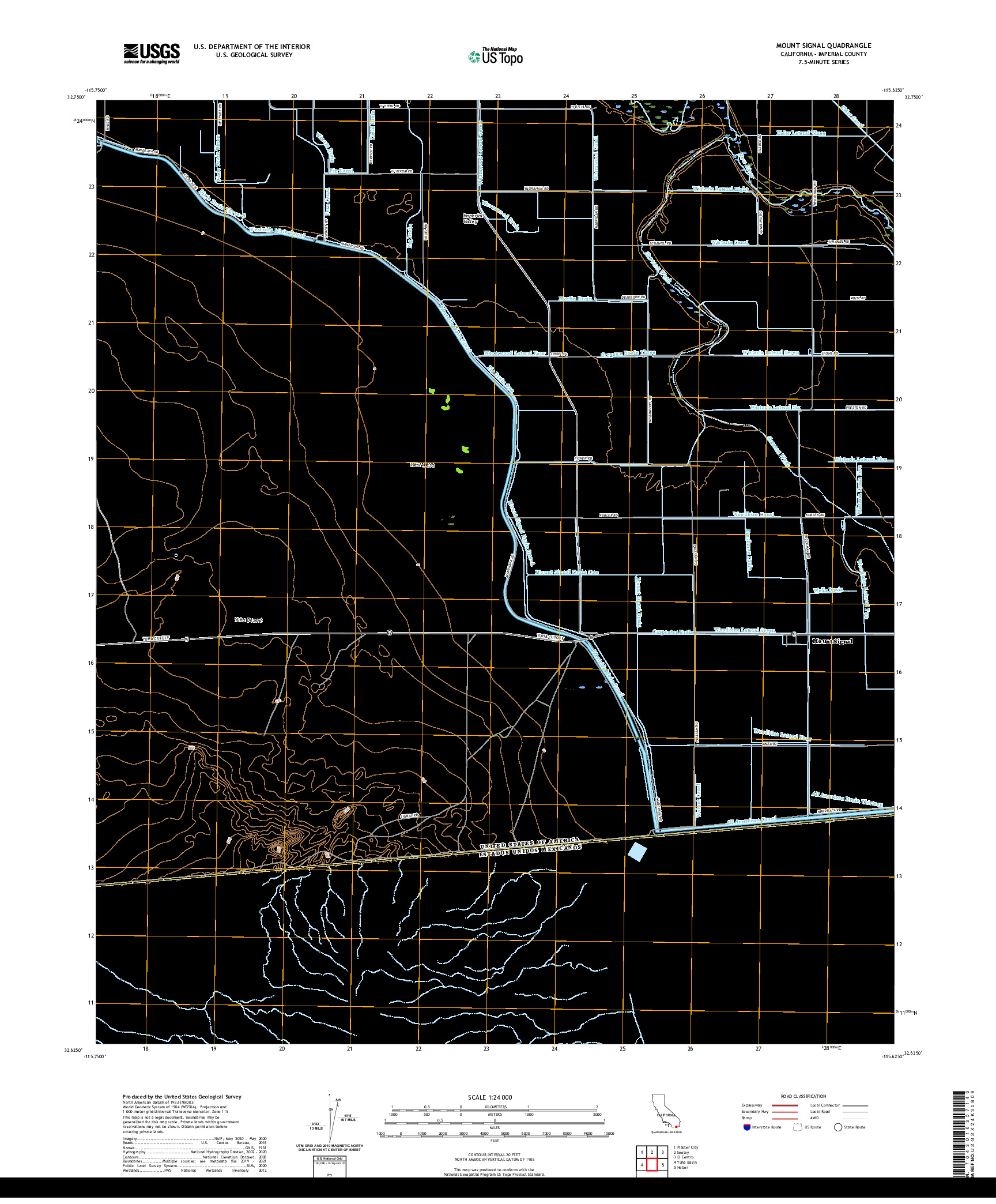 US TOPO 7.5-MINUTE MAP FOR MOUNT SIGNAL, CA,BCN