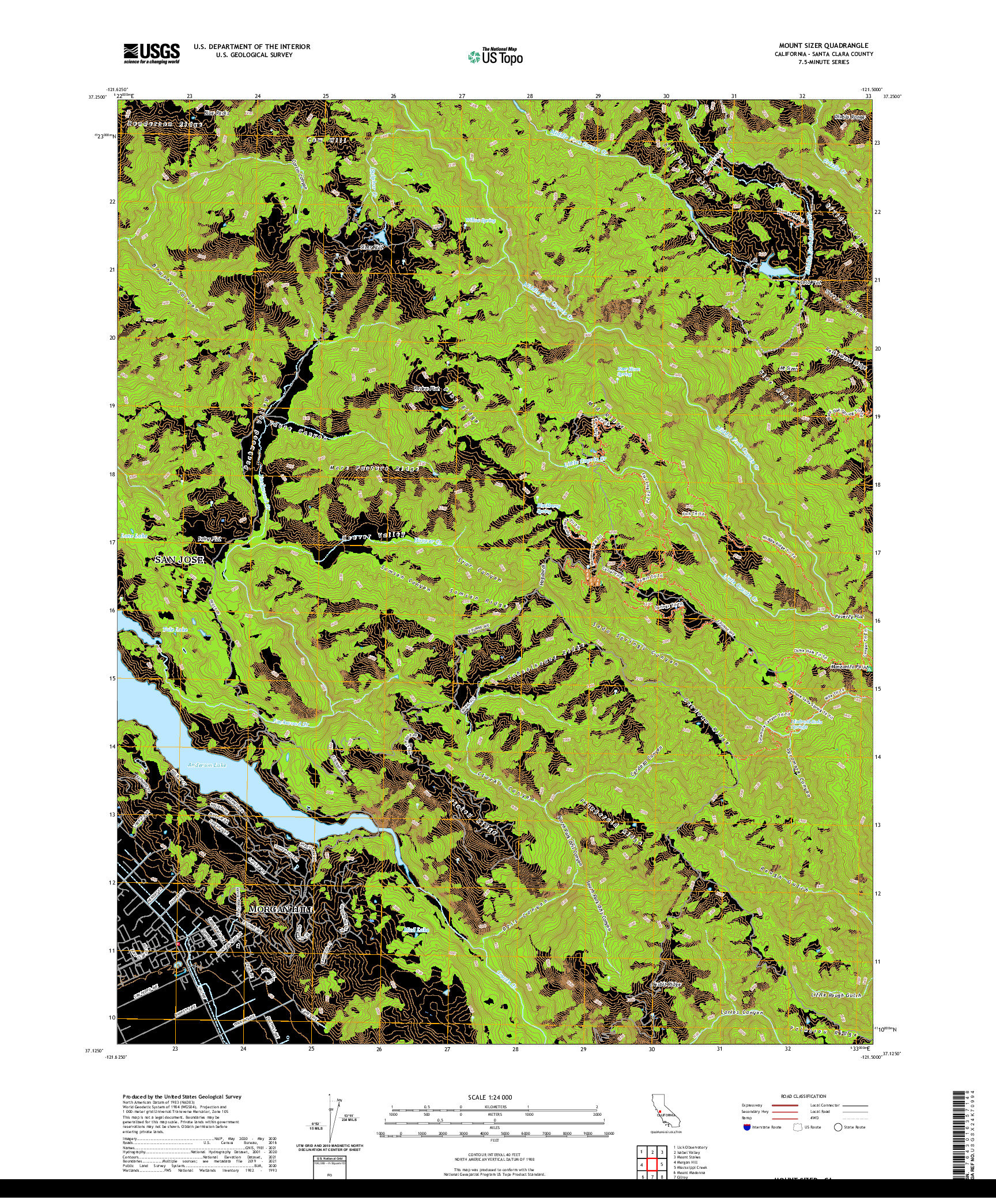 US TOPO 7.5-MINUTE MAP FOR MOUNT SIZER, CA