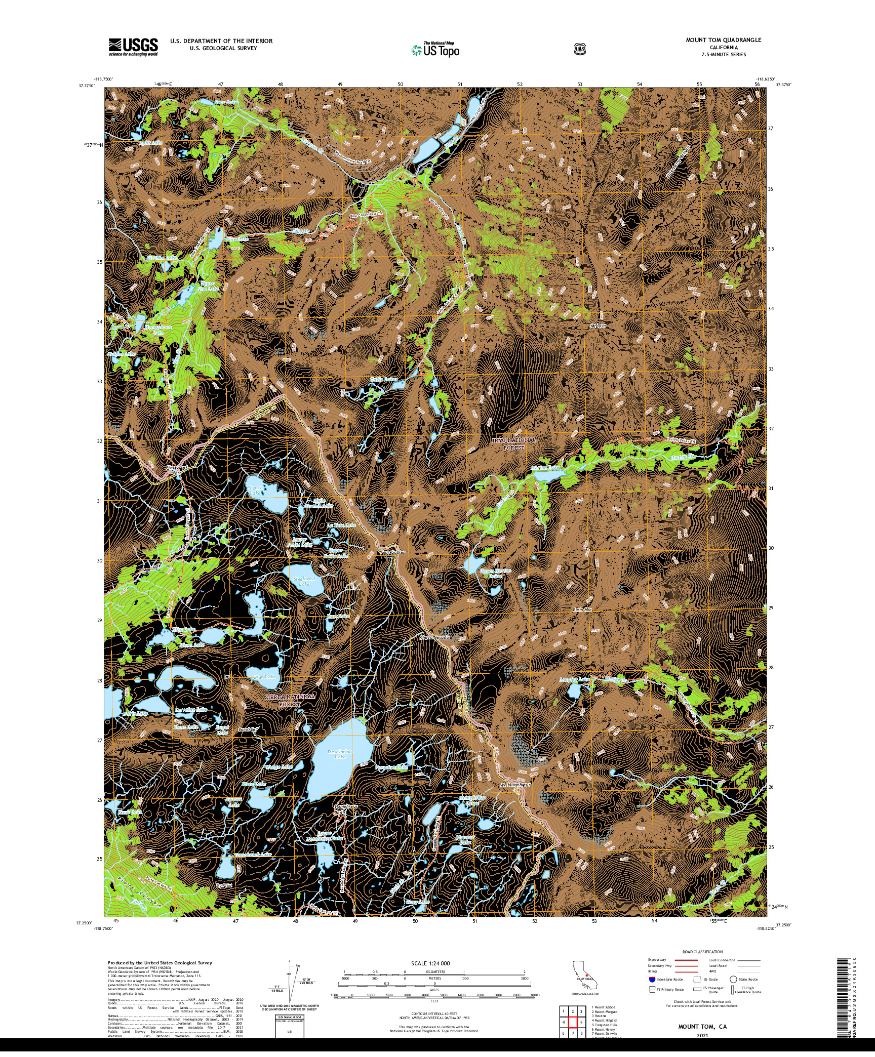 US TOPO 7.5-MINUTE MAP FOR MOUNT TOM, CA