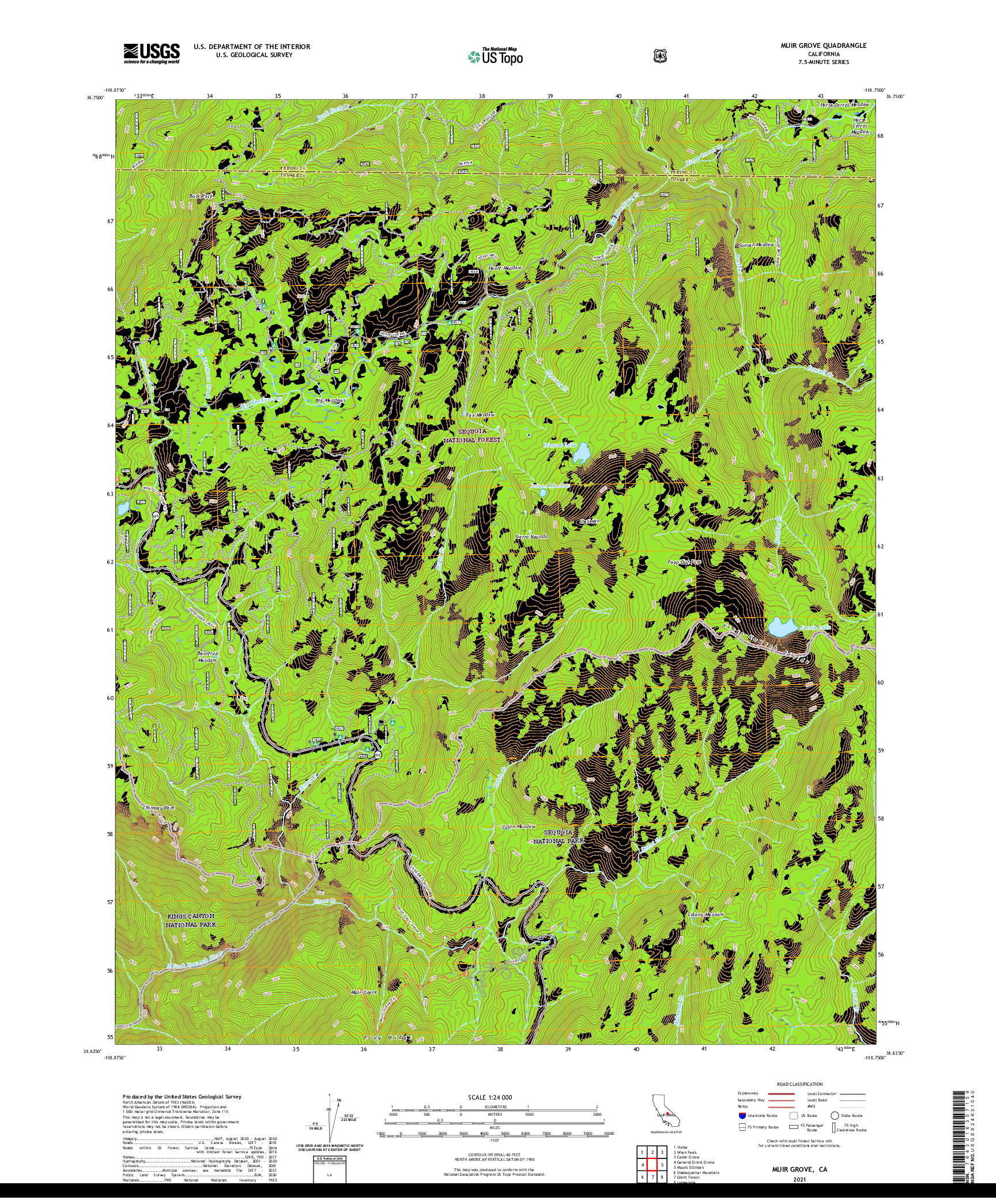 US TOPO 7.5-MINUTE MAP FOR MUIR GROVE, CA