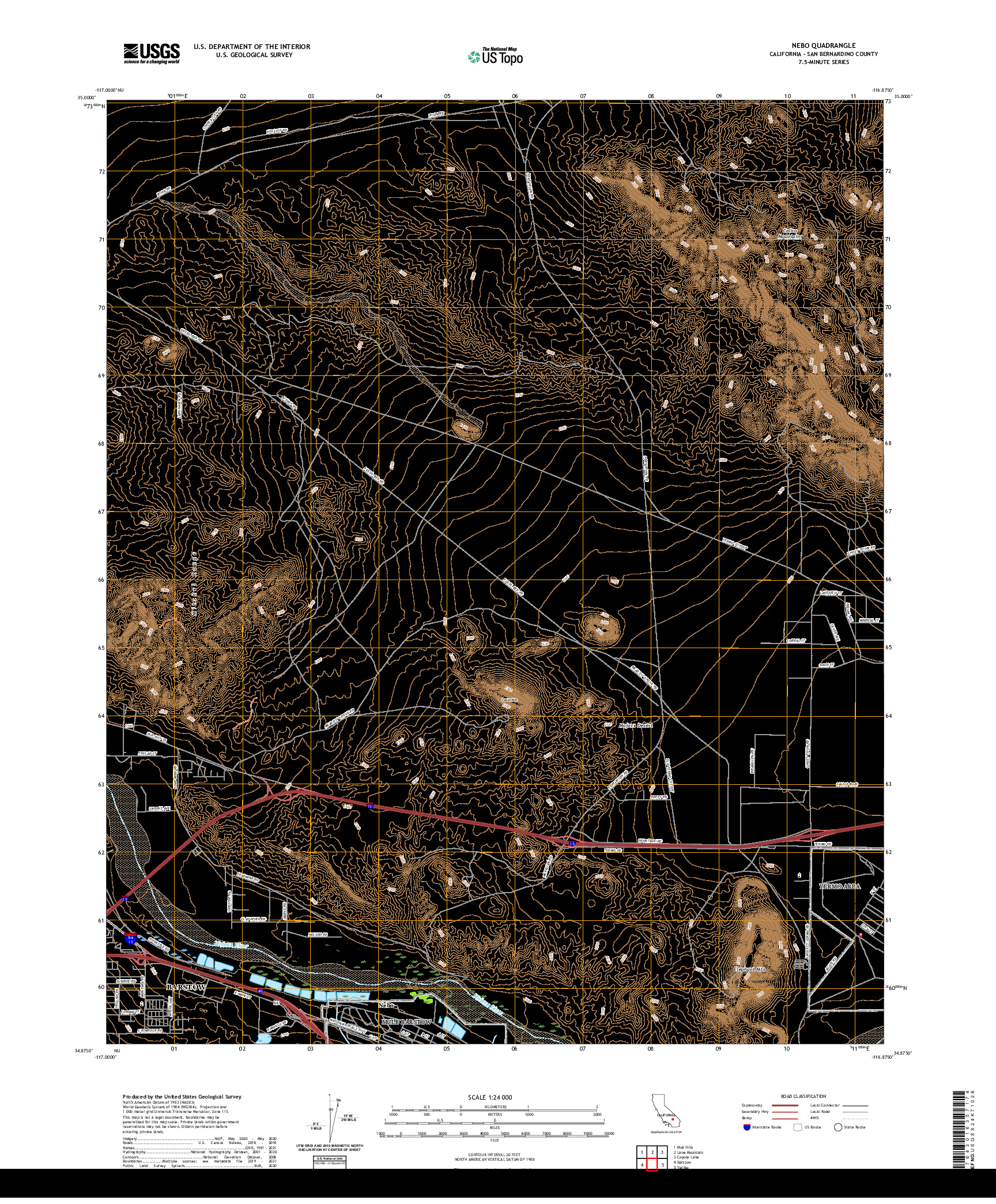 US TOPO 7.5-MINUTE MAP FOR NEBO, CA