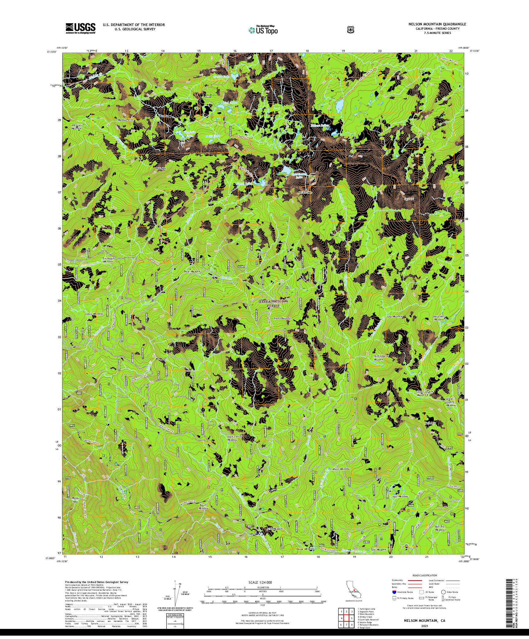 US TOPO 7.5-MINUTE MAP FOR NELSON MOUNTAIN, CA