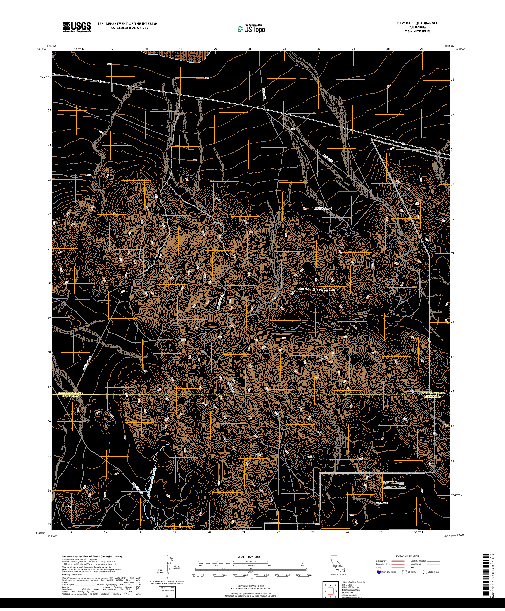 US TOPO 7.5-MINUTE MAP FOR NEW DALE, CA