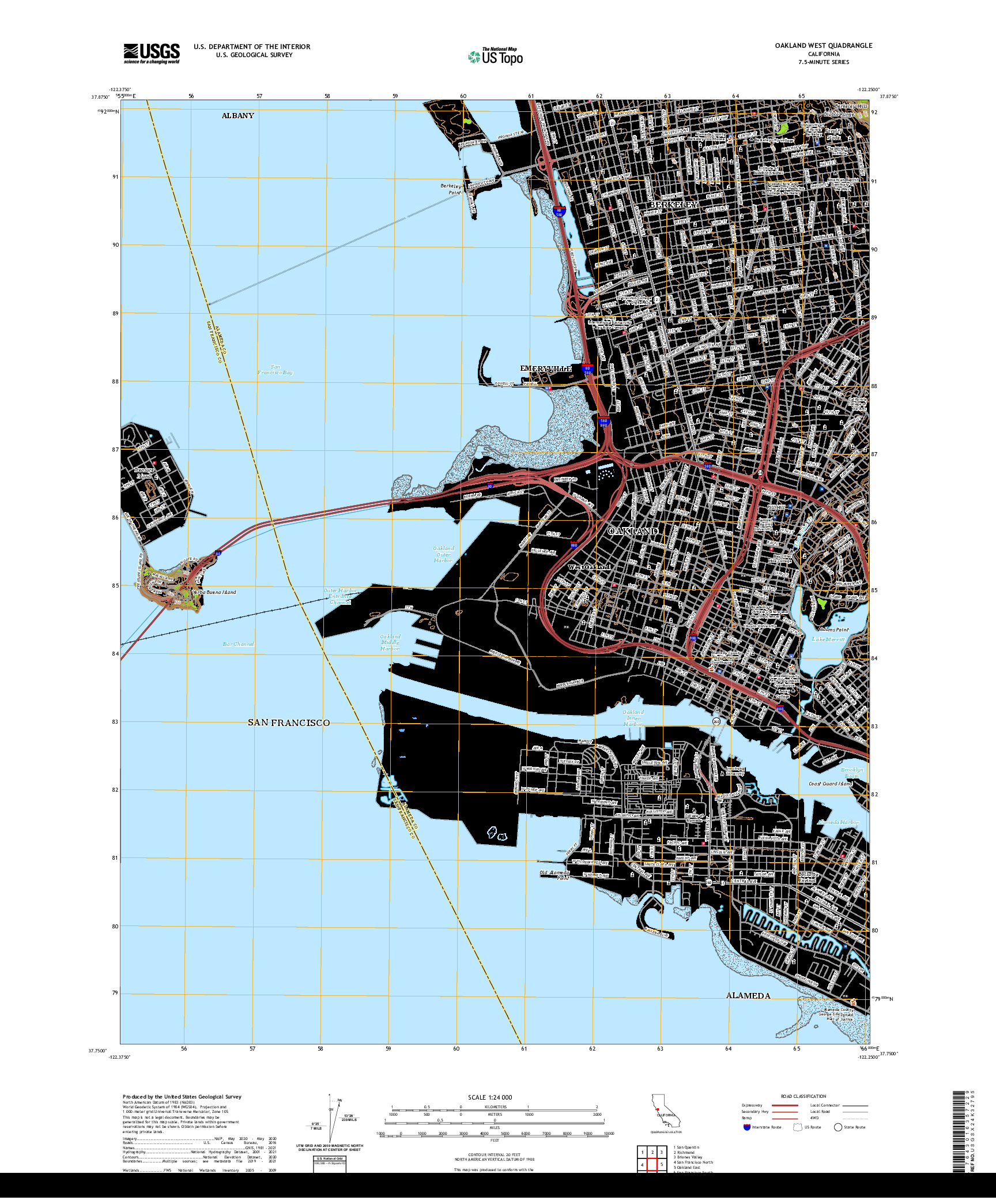 US TOPO 7.5-MINUTE MAP FOR OAKLAND WEST, CA