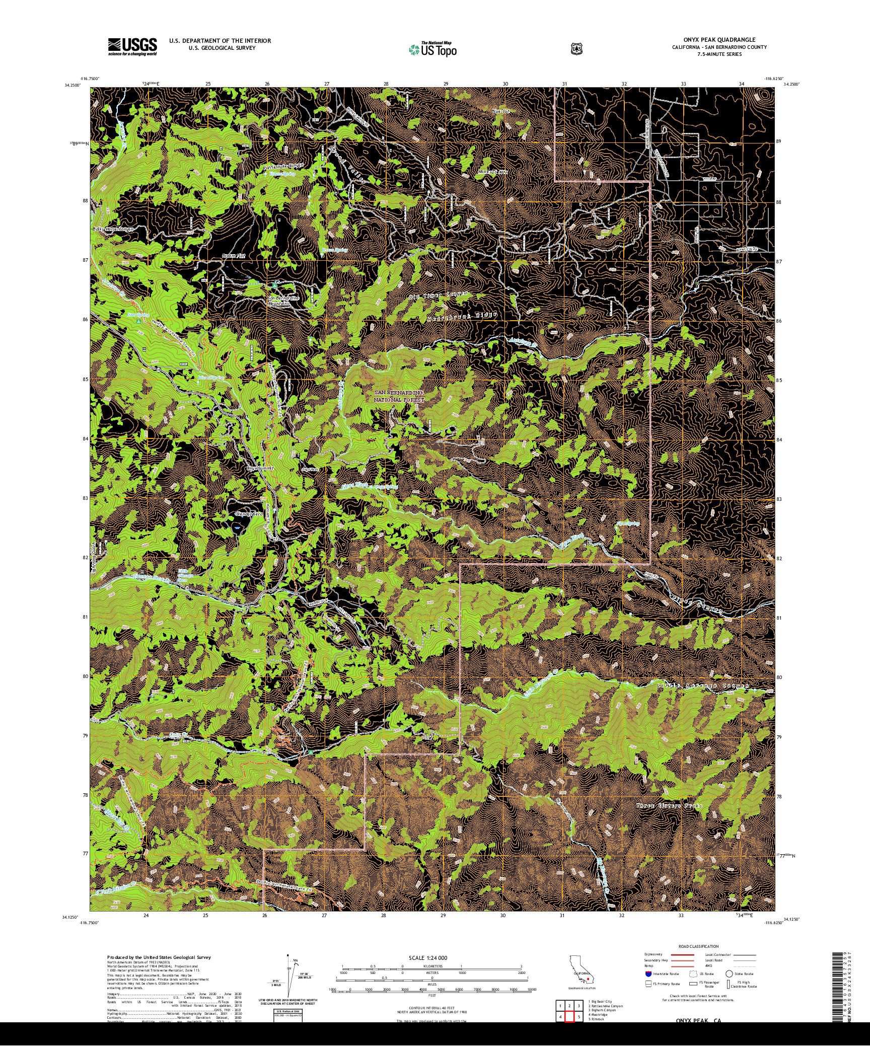 US TOPO 7.5-MINUTE MAP FOR ONYX PEAK, CA