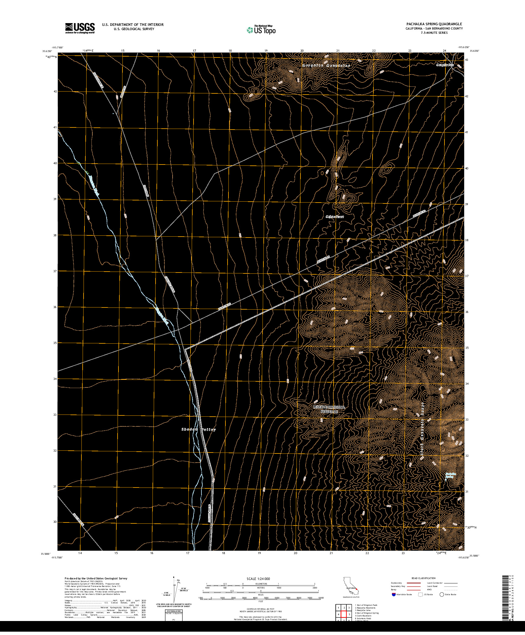 US TOPO 7.5-MINUTE MAP FOR PACHALKA SPRING, CA