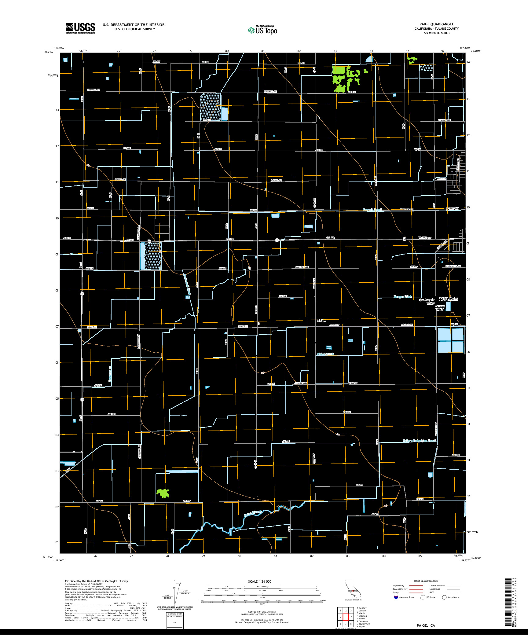 US TOPO 7.5-MINUTE MAP FOR PAIGE, CA