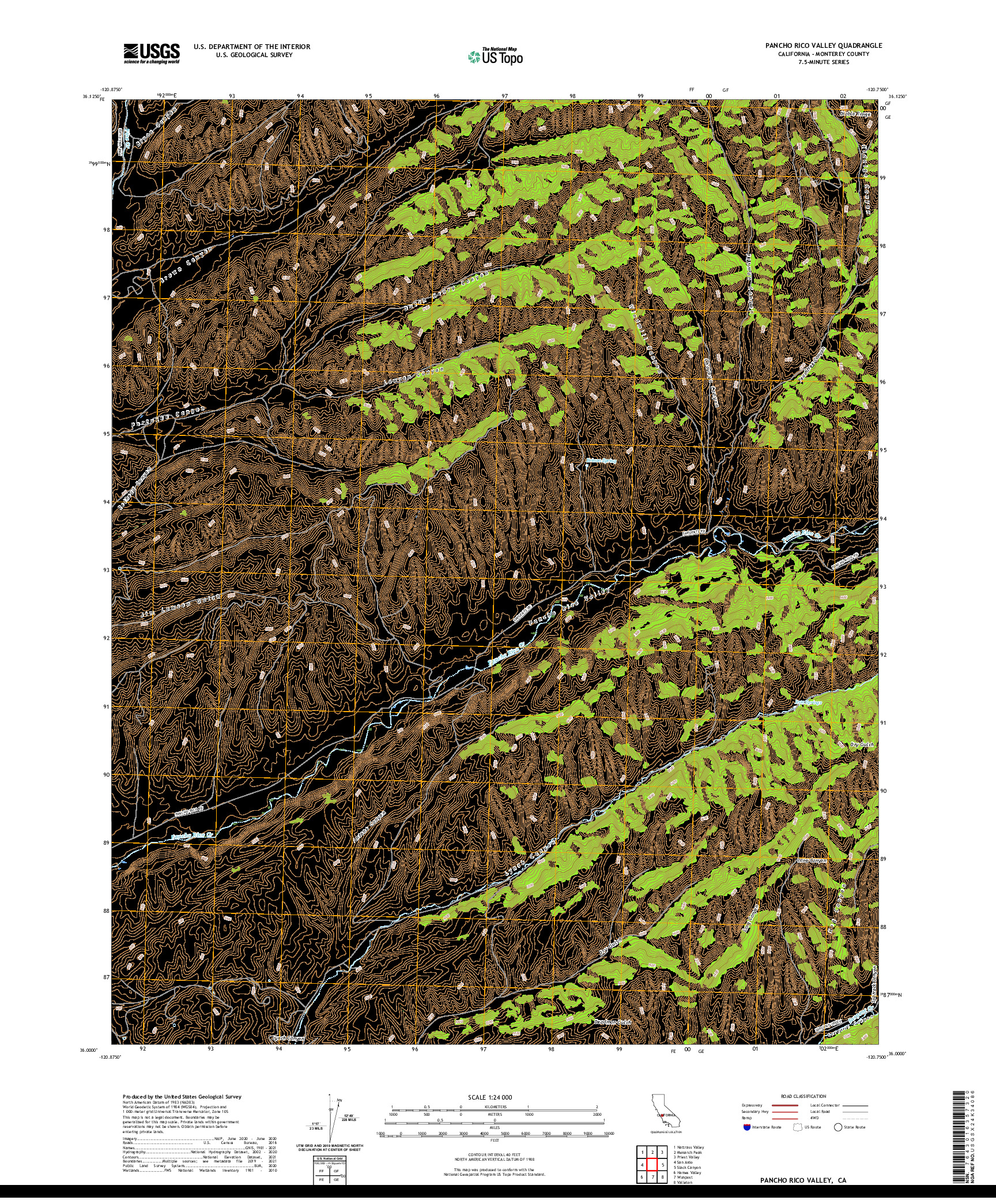 US TOPO 7.5-MINUTE MAP FOR PANCHO RICO VALLEY, CA