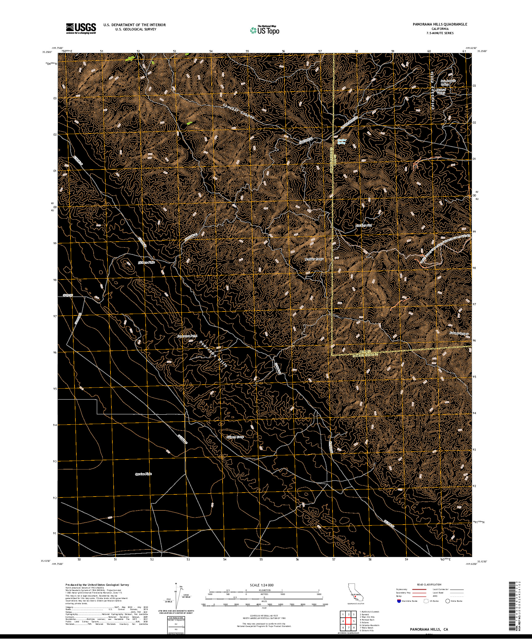 US TOPO 7.5-MINUTE MAP FOR PANORAMA HILLS, CA