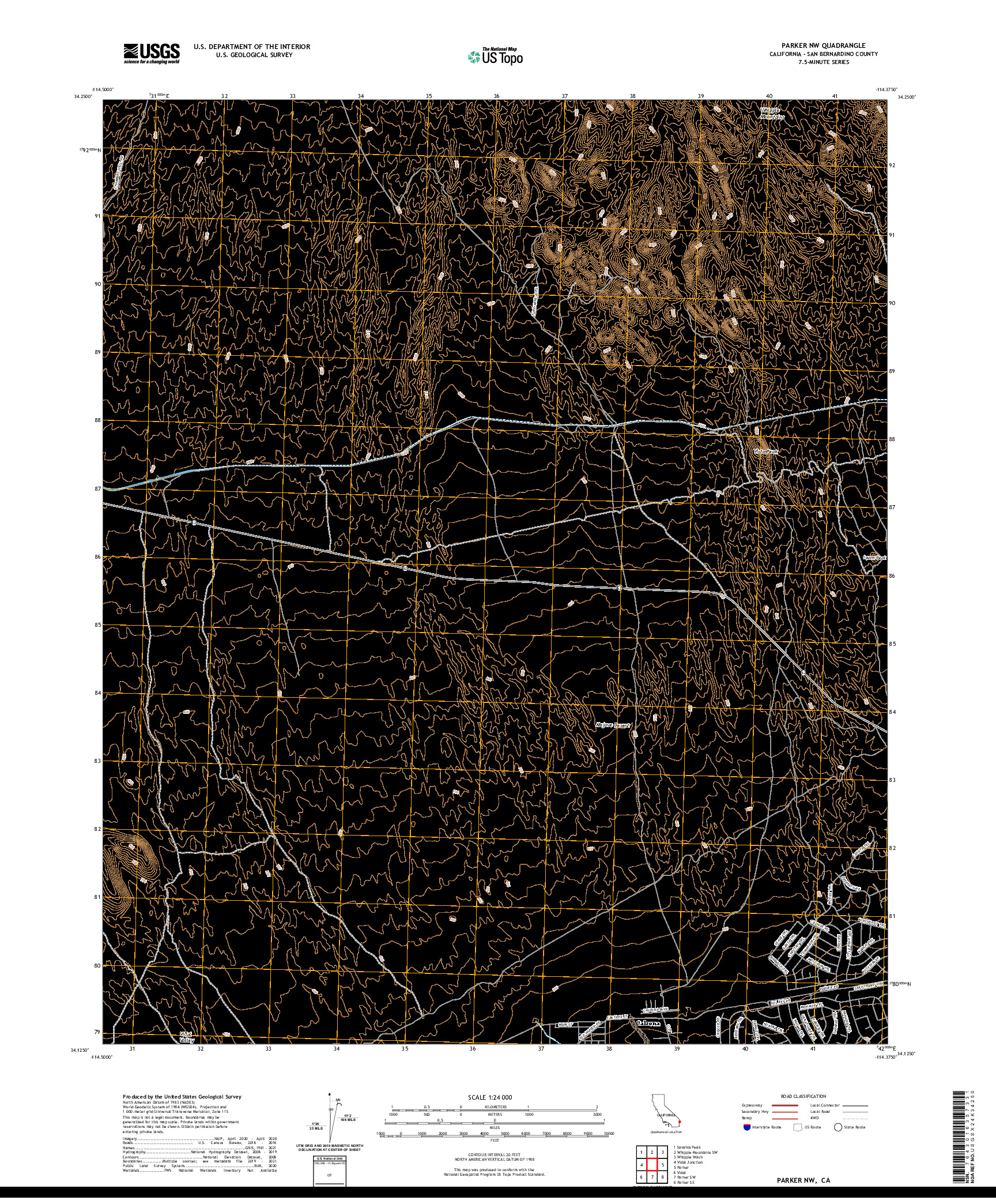 US TOPO 7.5-MINUTE MAP FOR PARKER NW, CA