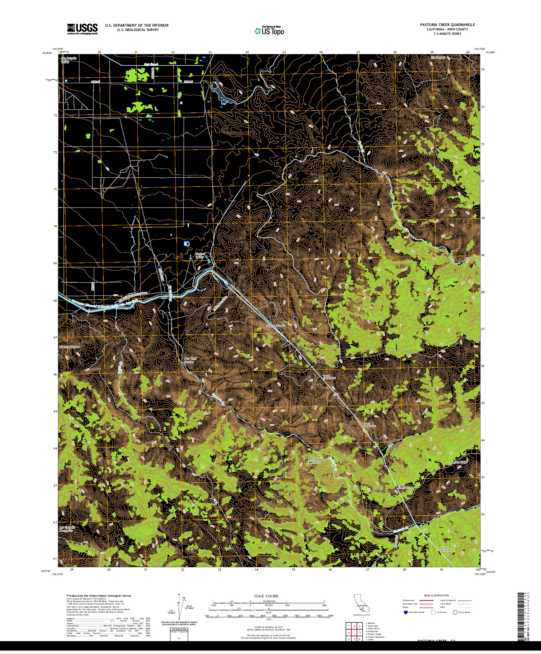 US TOPO 7.5-MINUTE MAP FOR PASTORIA CREEK, CA