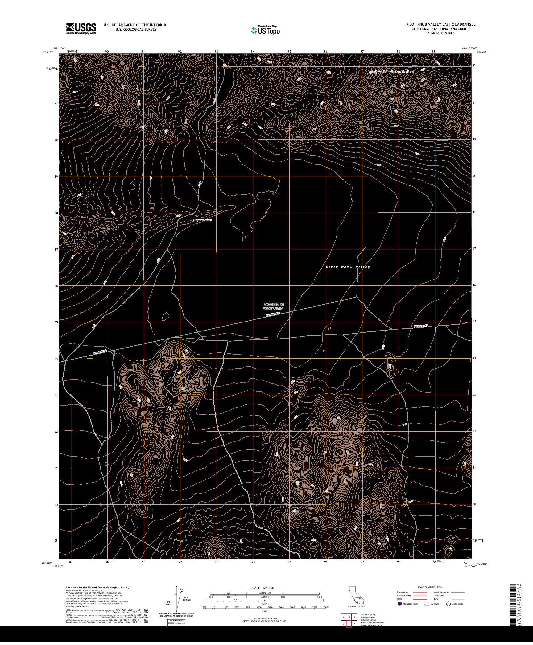 US TOPO 7.5-MINUTE MAP FOR PILOT KNOB VALLEY EAST, CA