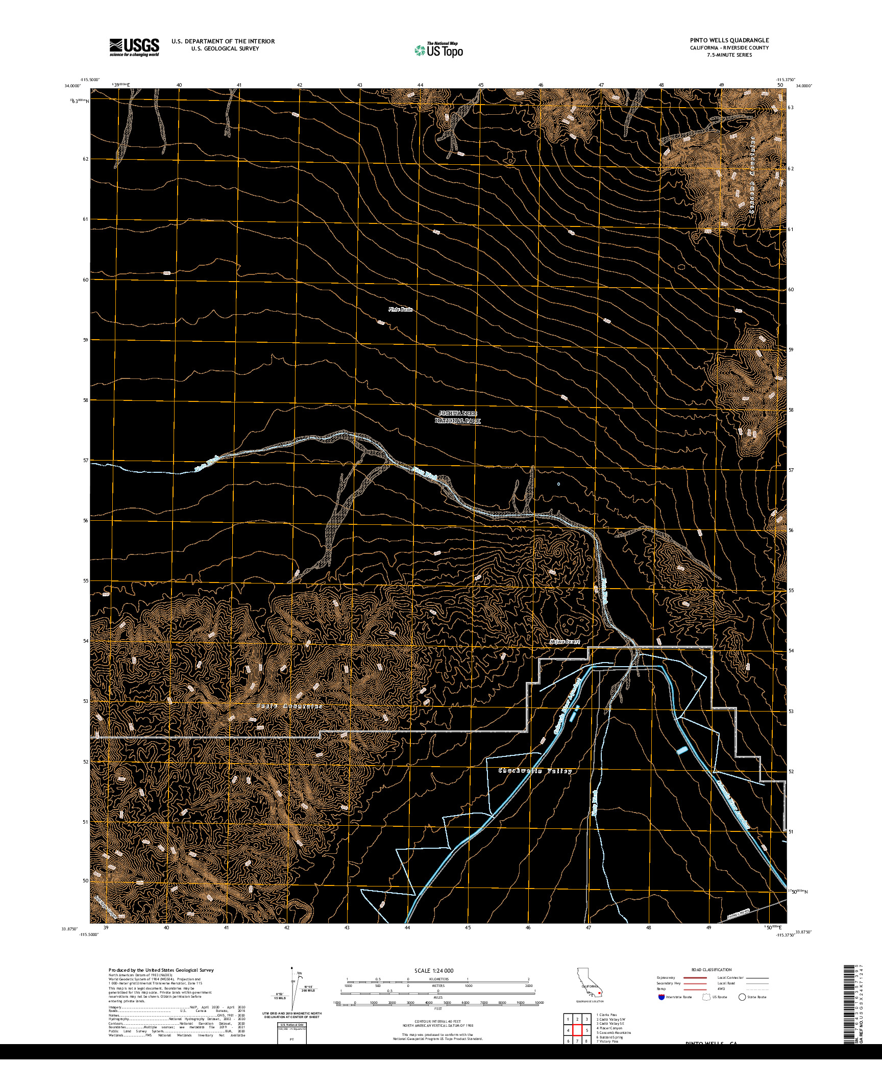 US TOPO 7.5-MINUTE MAP FOR PINTO WELLS, CA