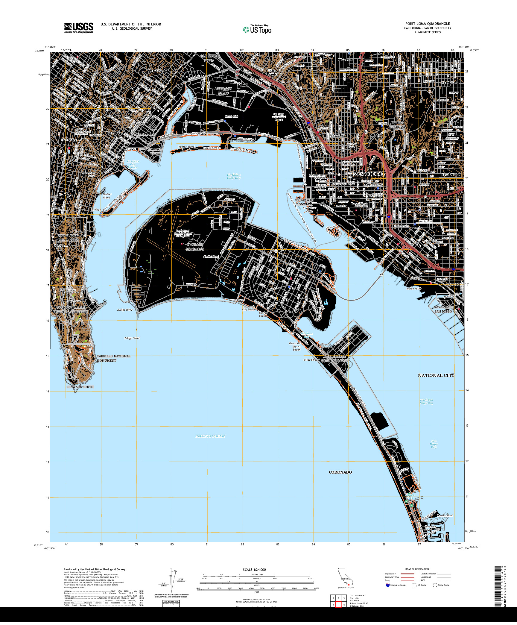 US TOPO 7.5-MINUTE MAP FOR POINT LOMA, CA