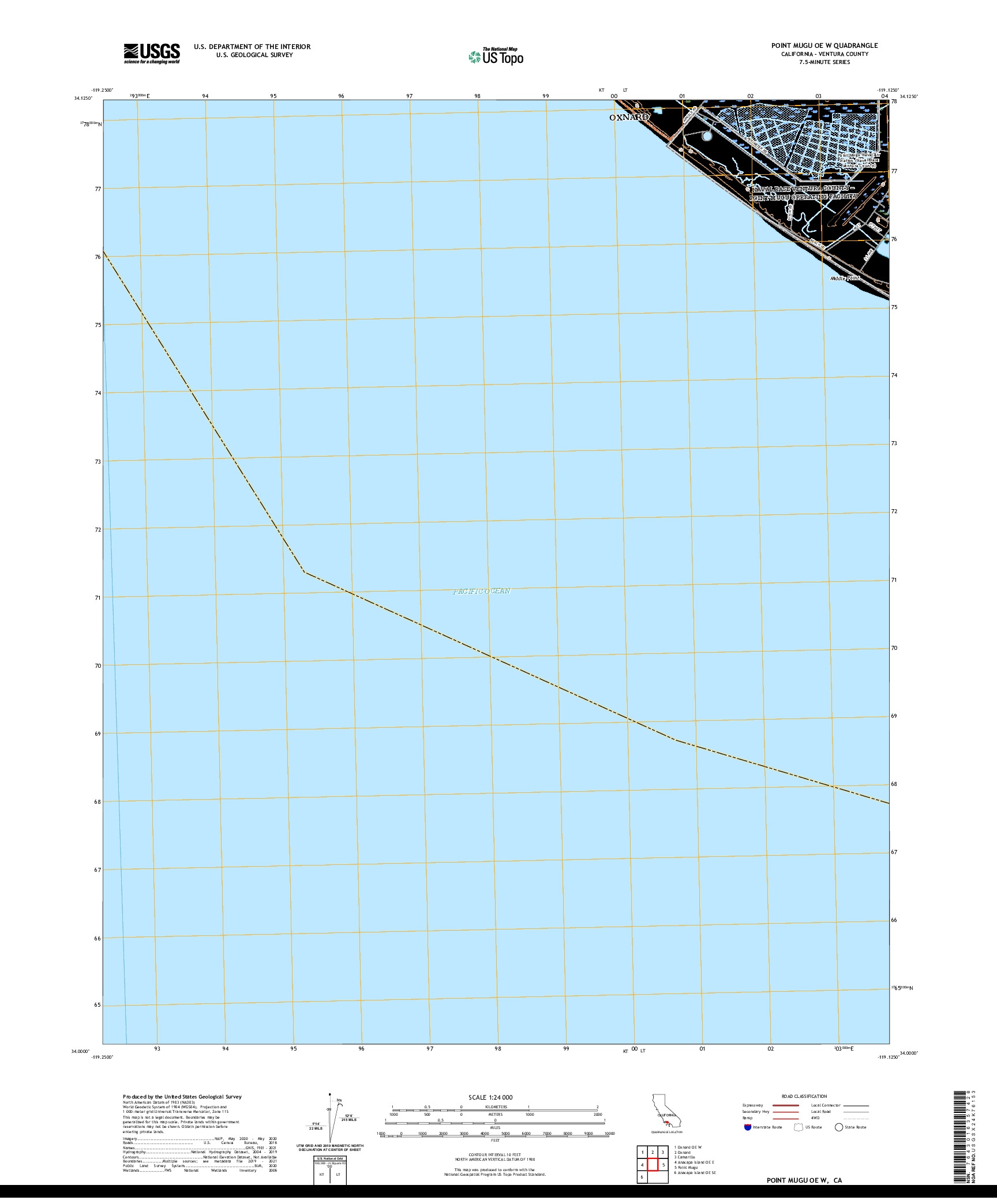 US TOPO 7.5-MINUTE MAP FOR POINT MUGU OE W, CA